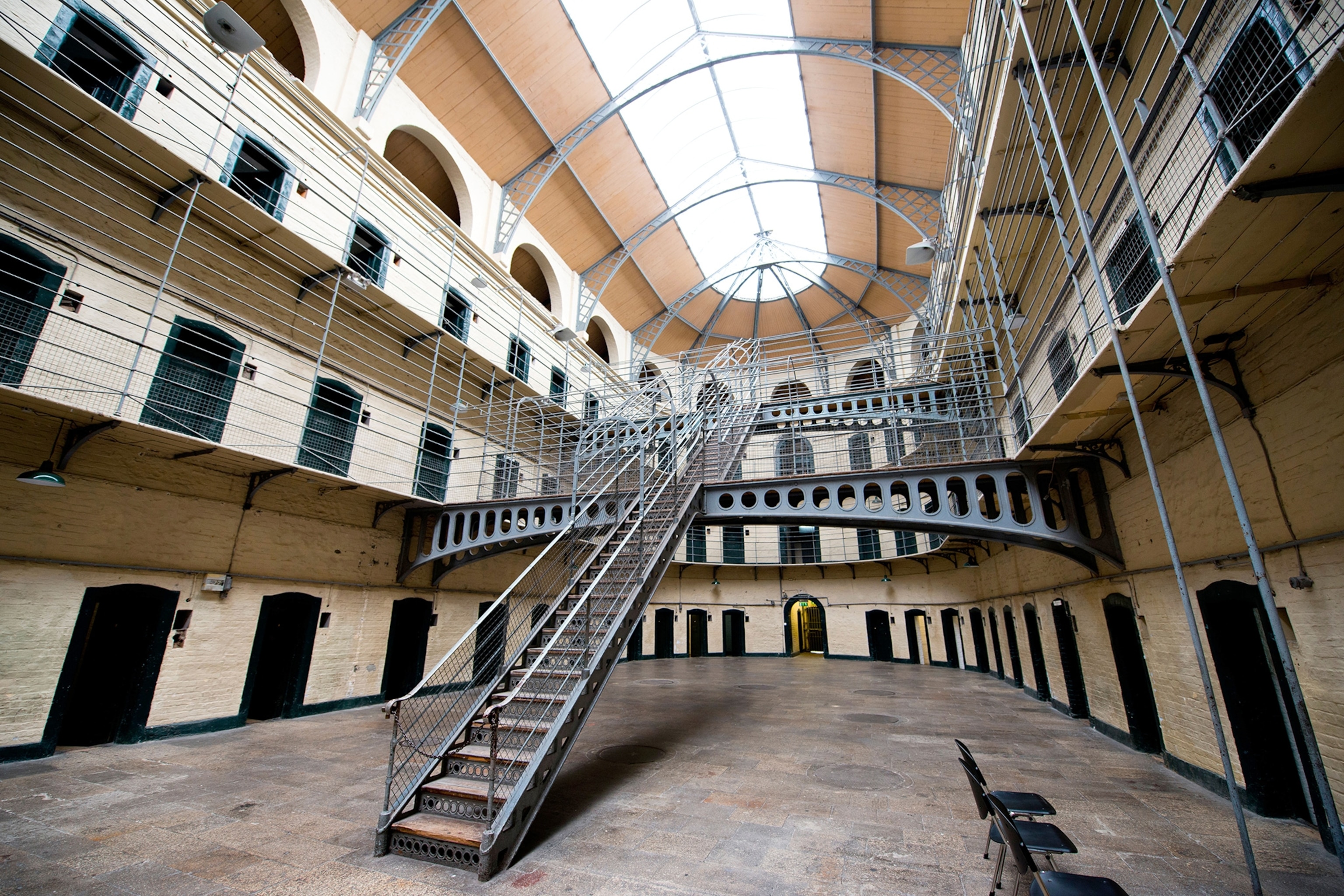 the interior of the Kilmainham Gaol in Dublin, Ireland