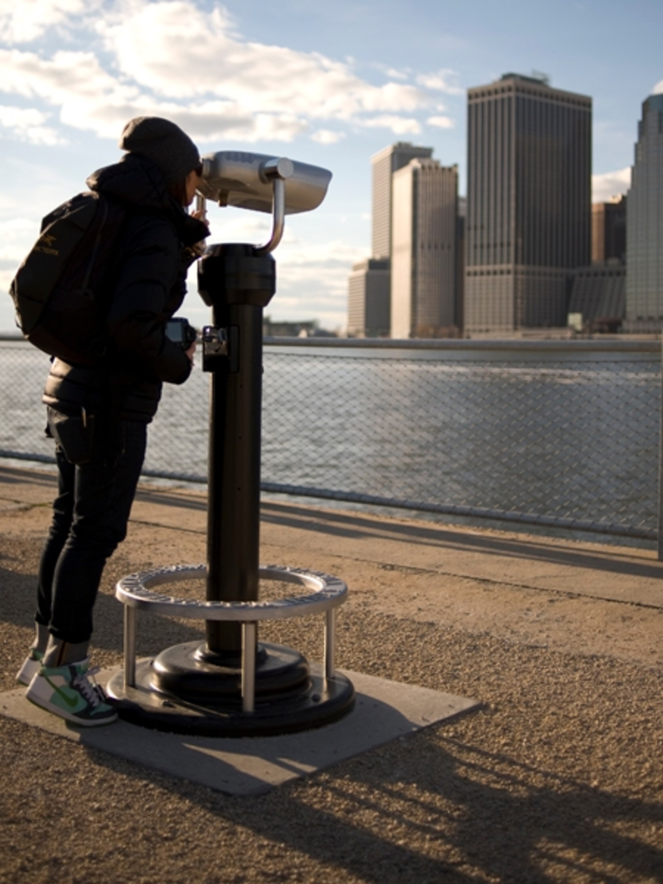 Woman viewing new york skyline