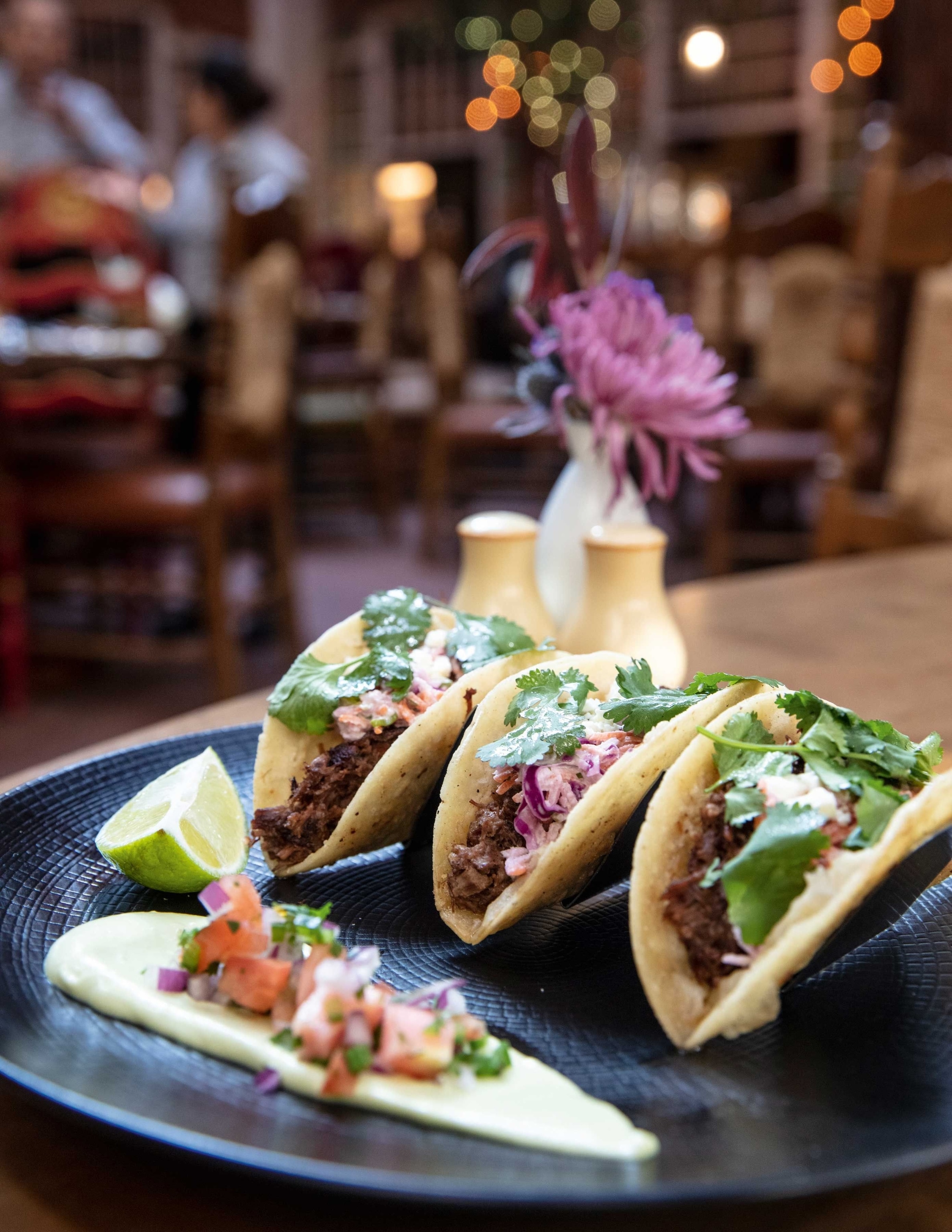 Tacos served at La Fonda on the Plaza