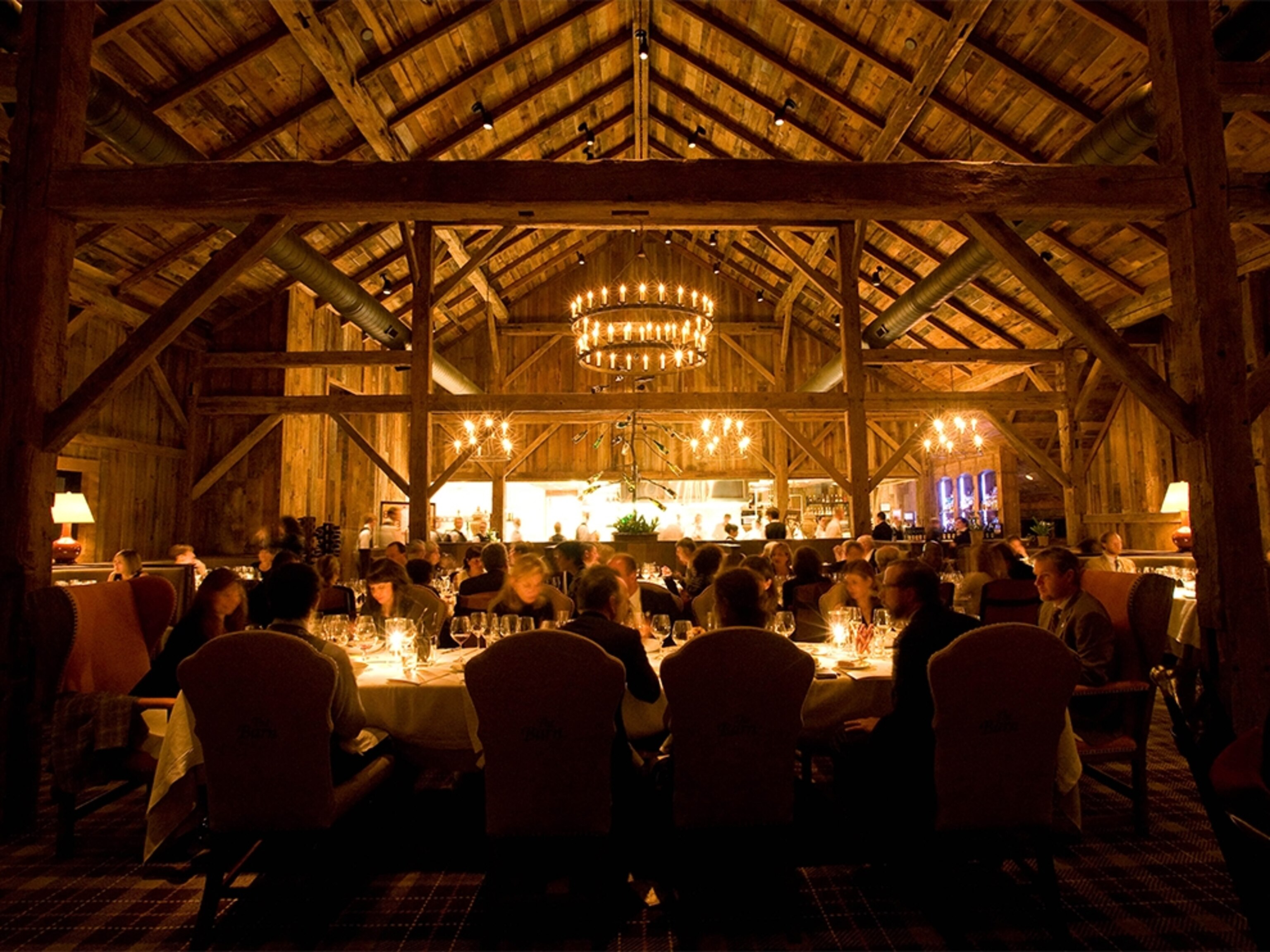 guests dining in the barn at Blackberry Farm, Tennessee
