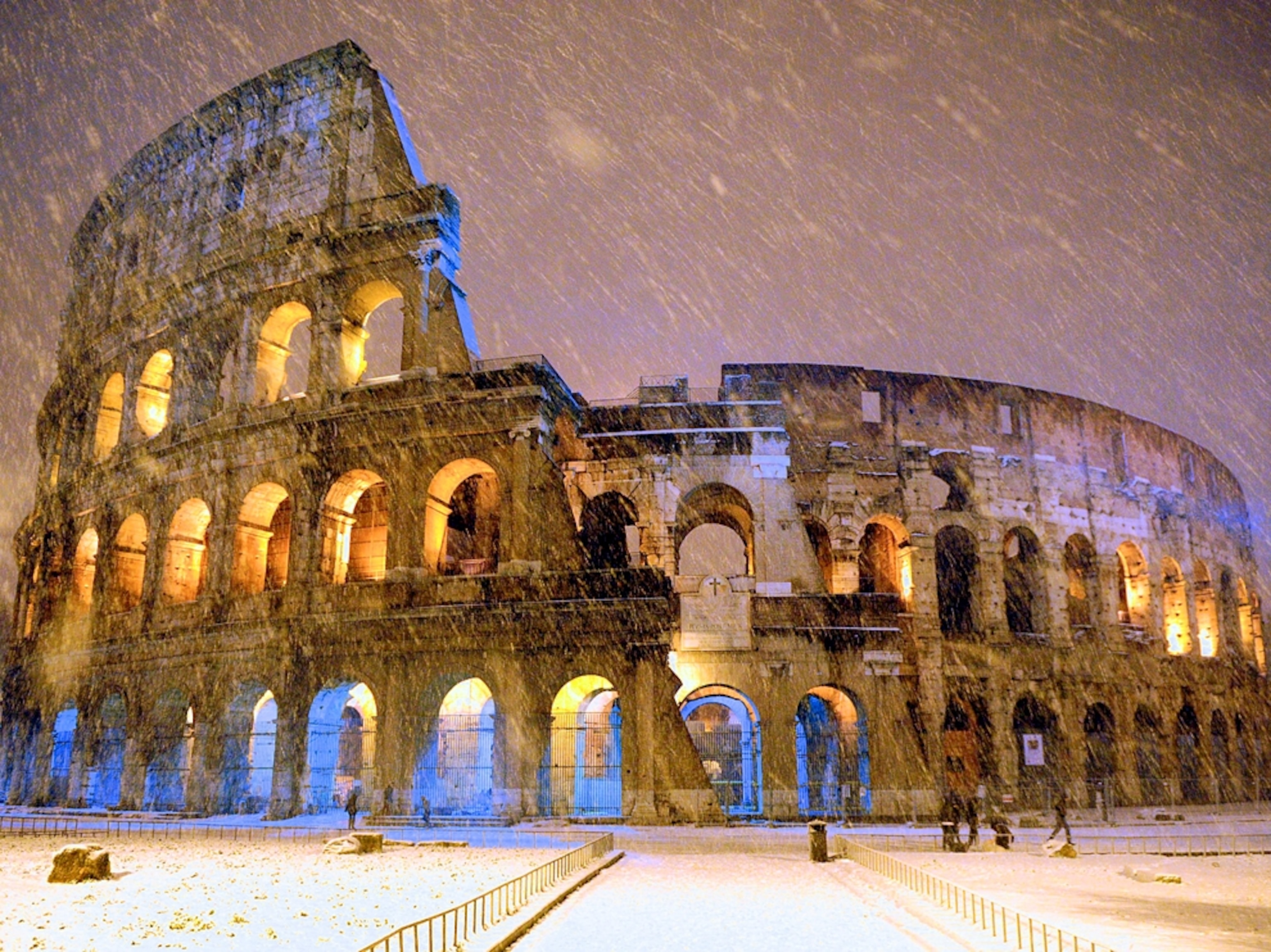 the Colosseum at night