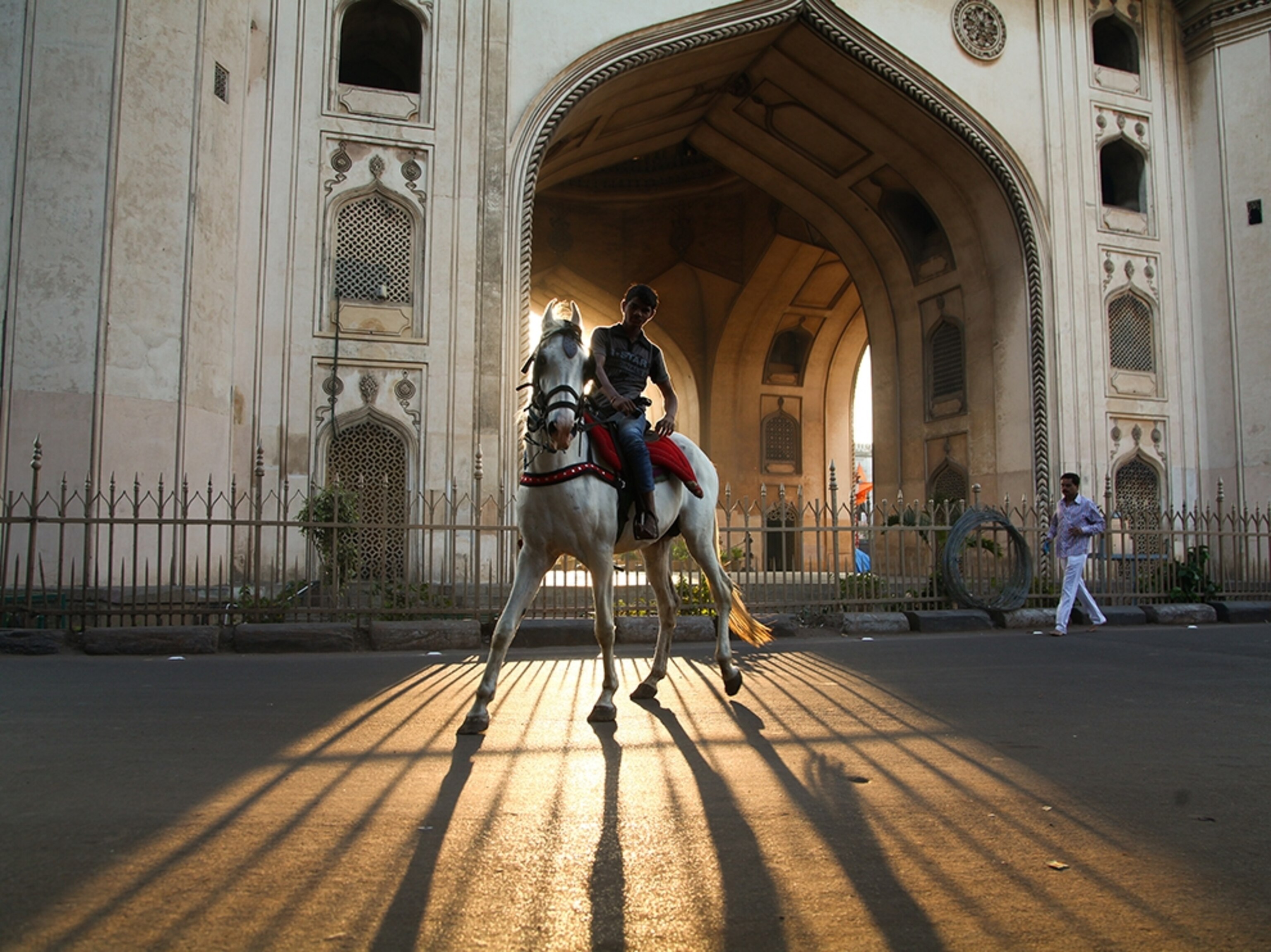 a boy on a horse in India