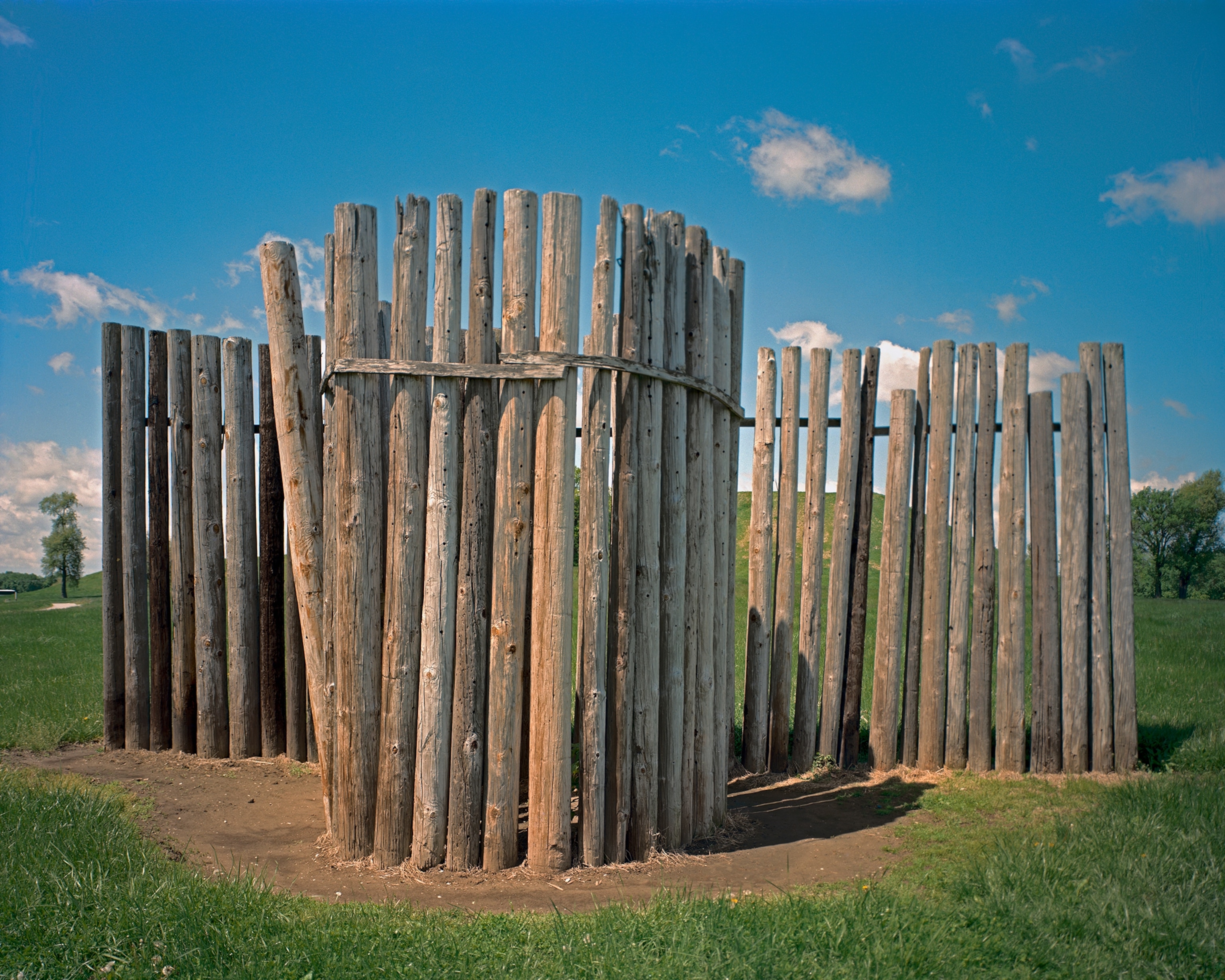 Early morning aerial photos of Cahokia Mounds State Historic Stie.