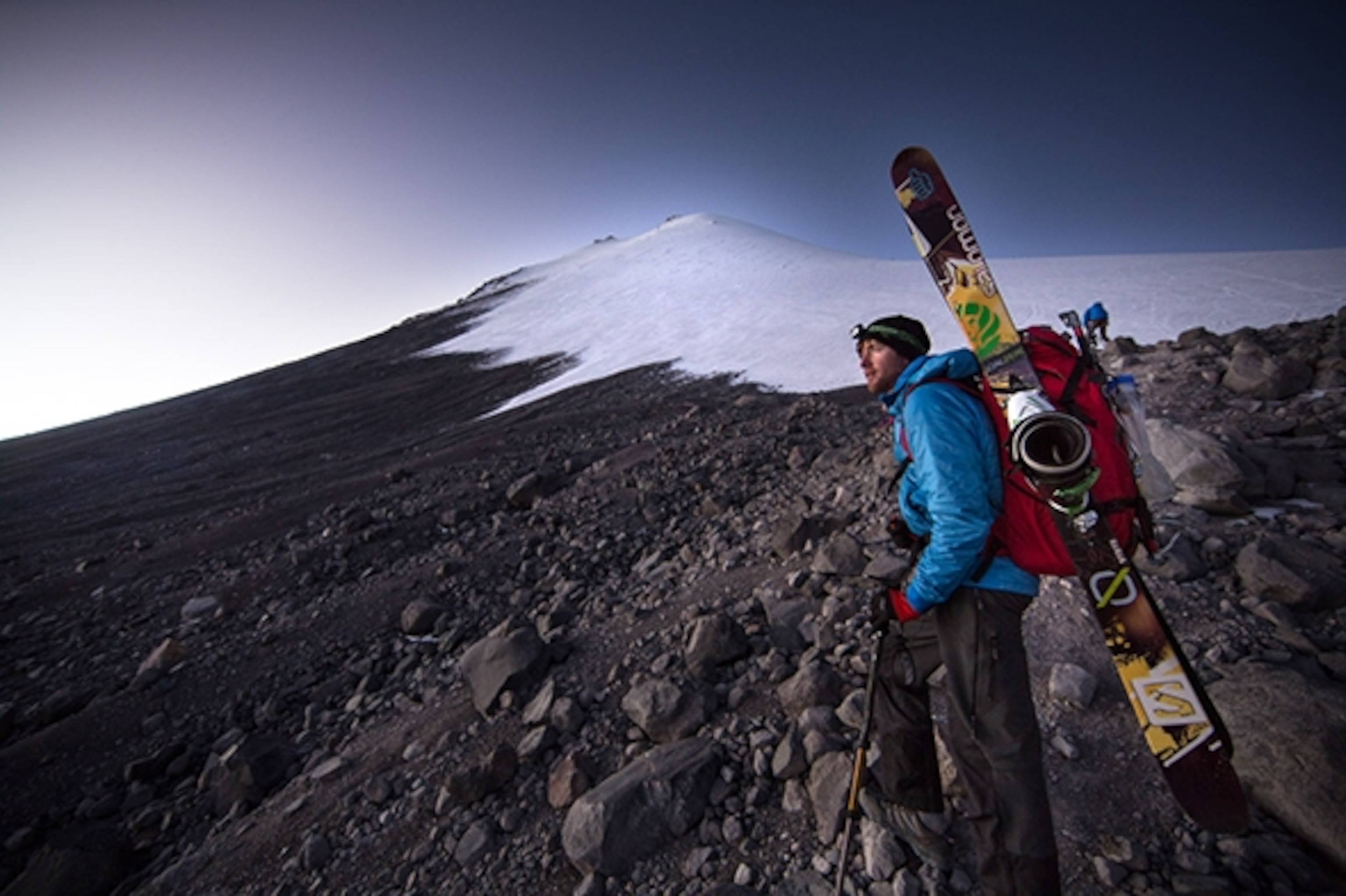 The team had the lofty goal of climbing up and skiing down Pico de Orizaba, Mexico, in a weekend; Photograph by Joey Schusler