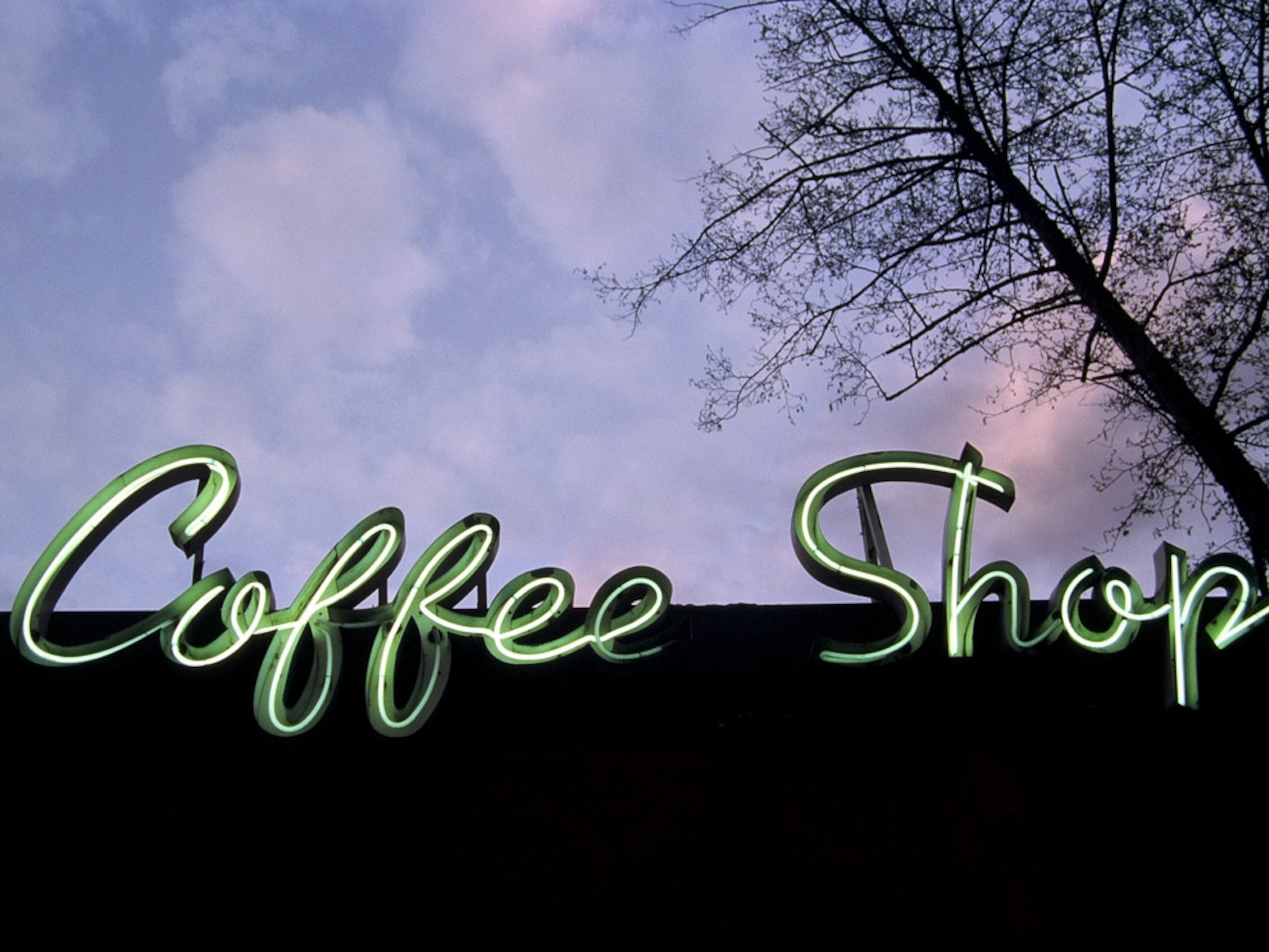 Coffee shop neon sign