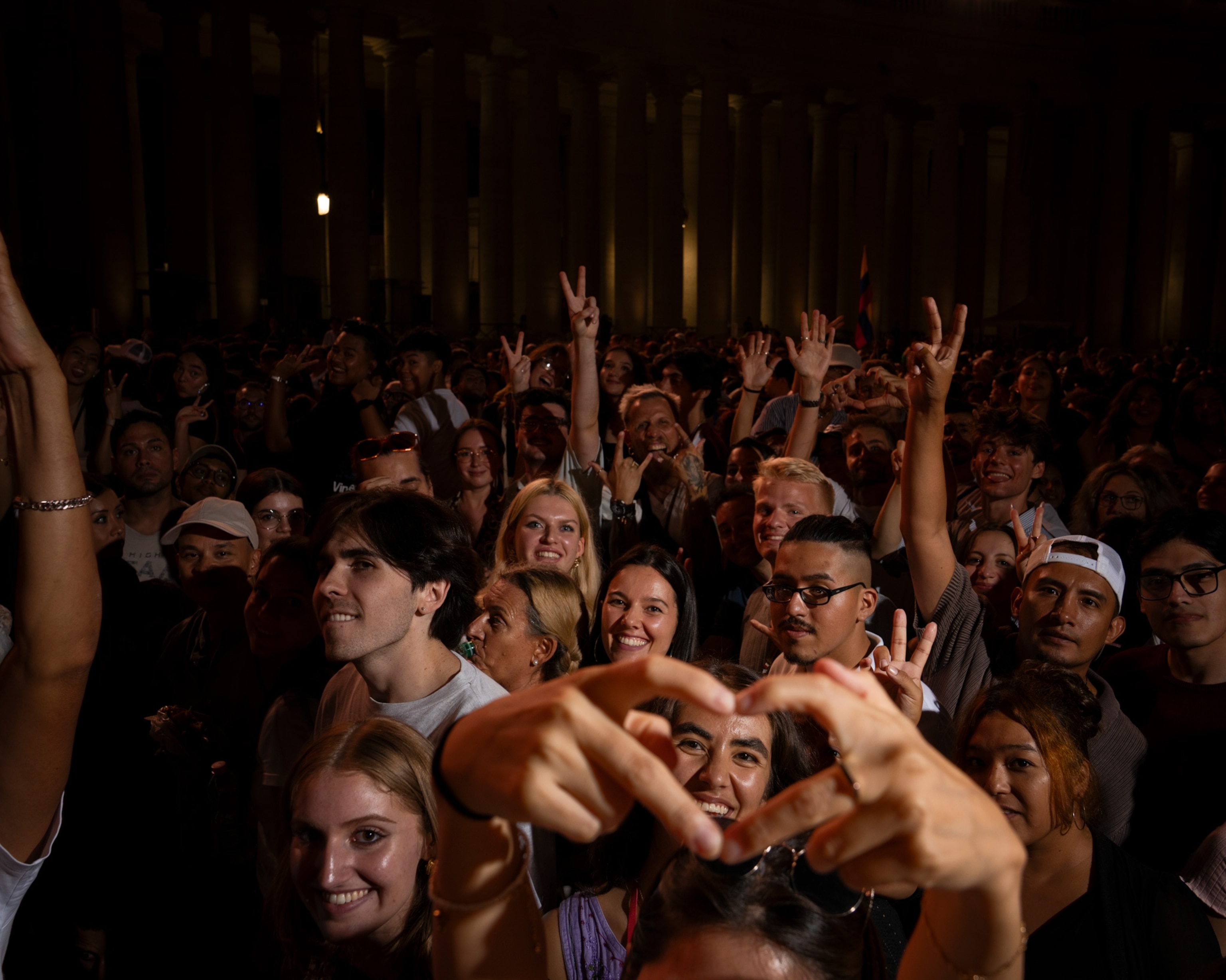 crowd of happy people