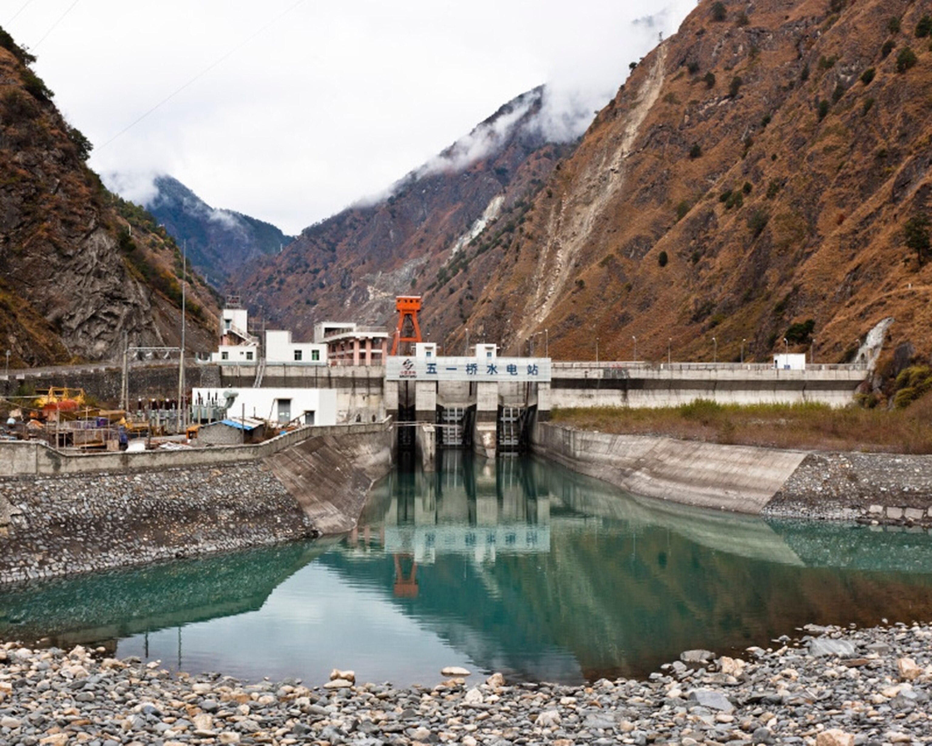 A dam under construction in Jiang’an, China.