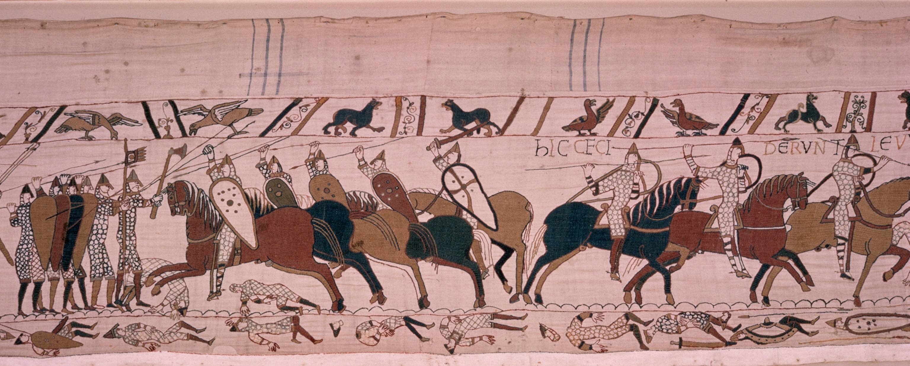 A scene from the tapestry depicts the first few hours of battle.