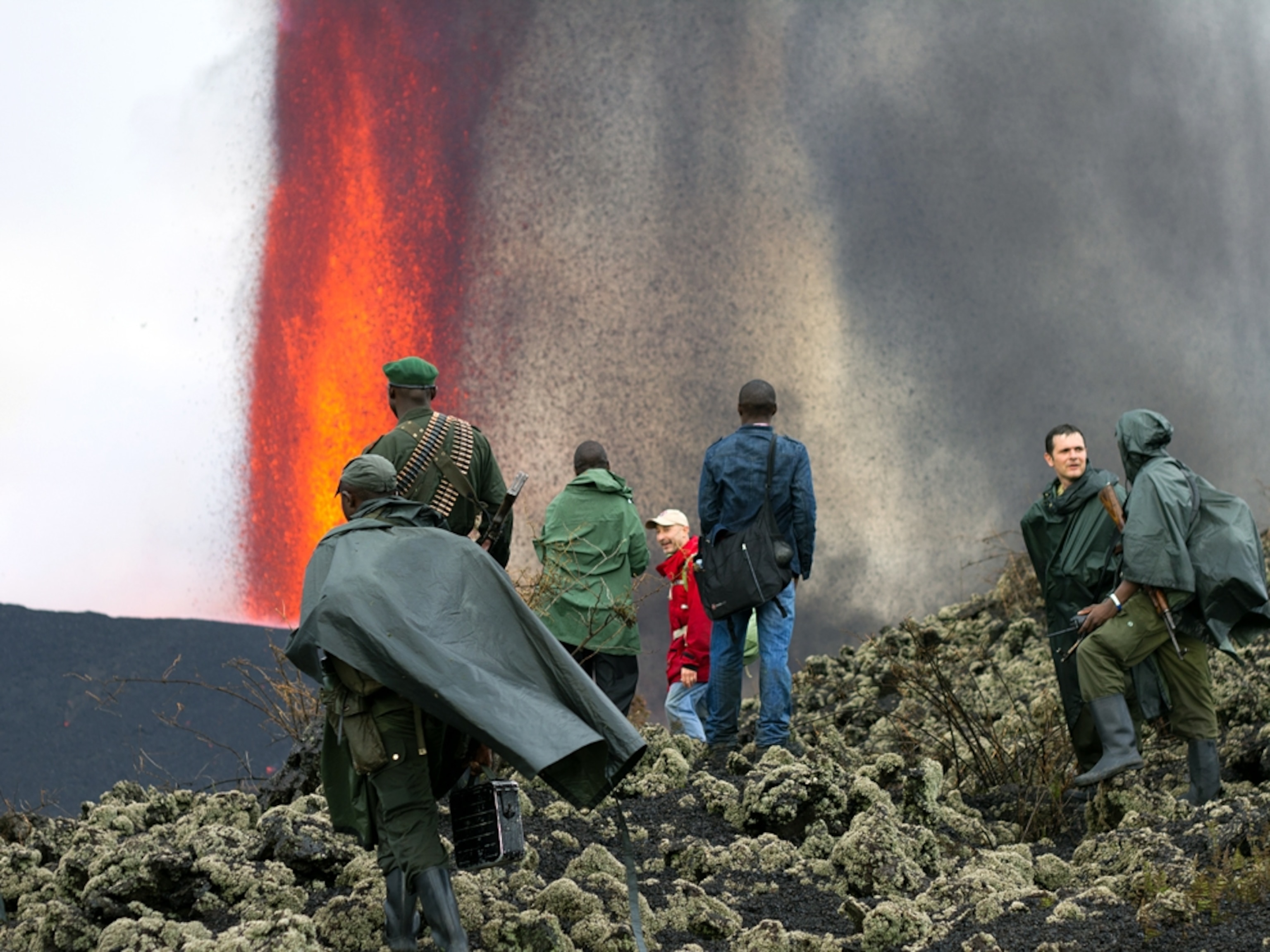 Volcano picture: Nyamulagira erupting in eastern Congo, for a gallery on volcano tourism