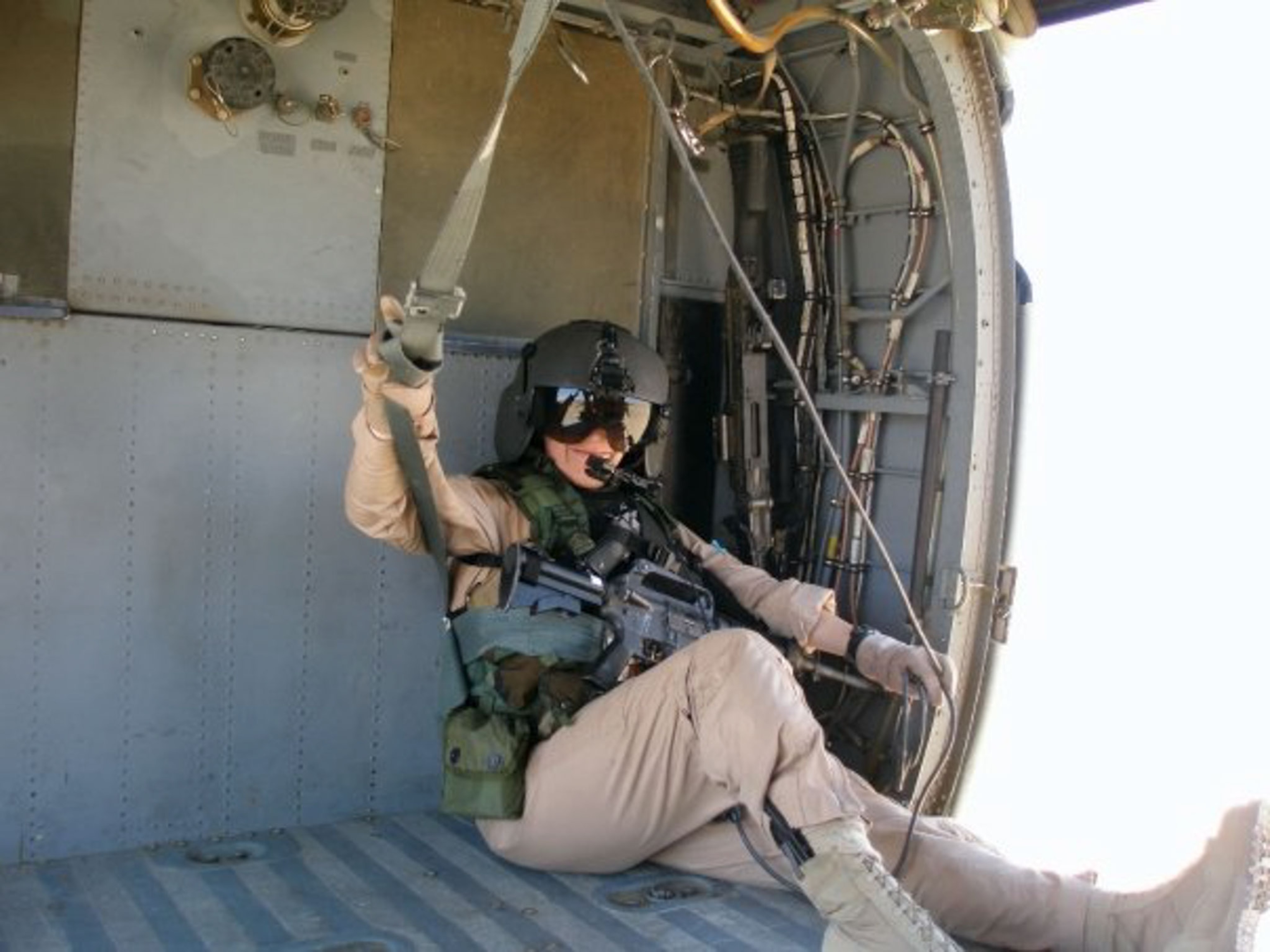 Female Helicopter Pilot Took on the photo