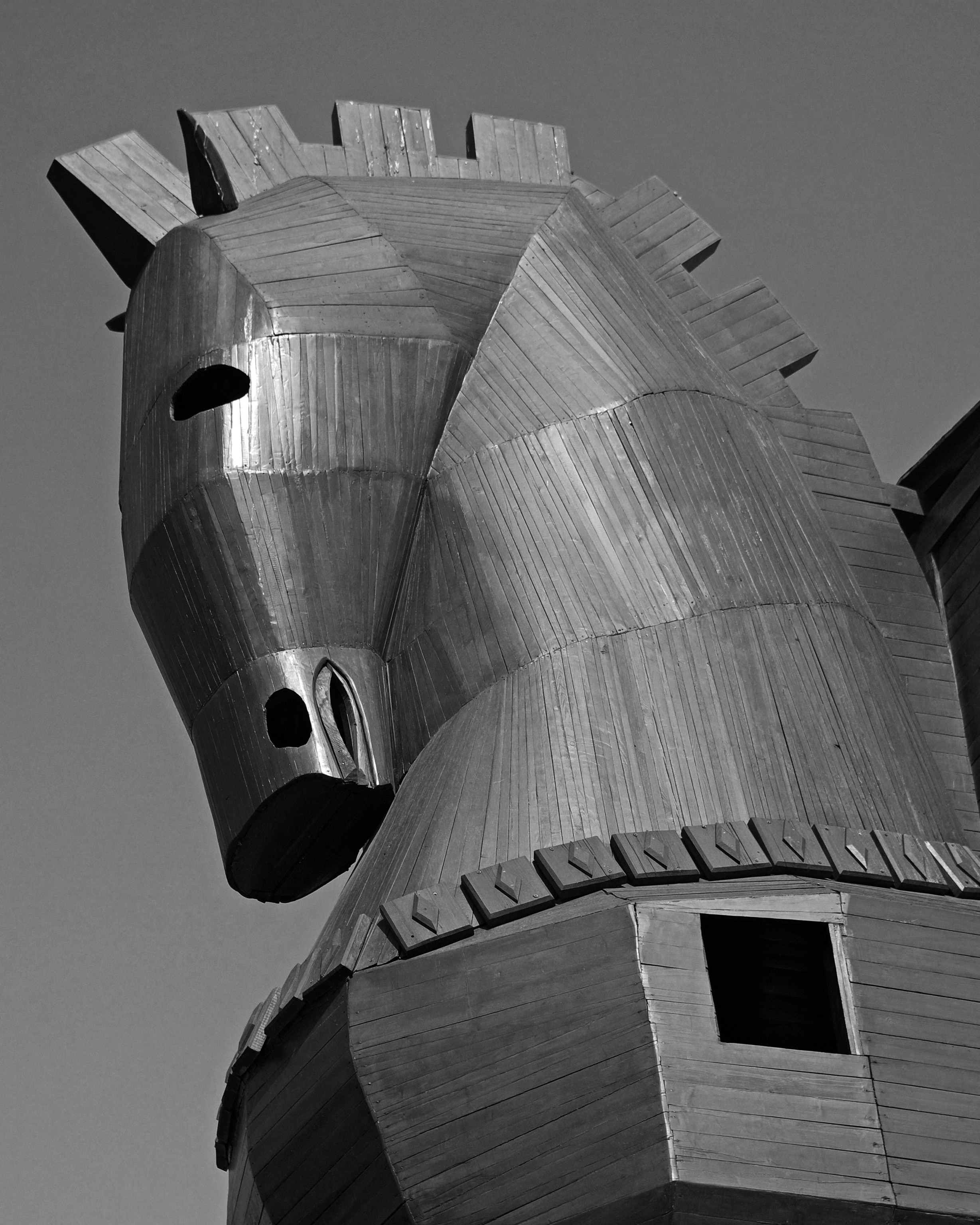 Wooden reconstruction of the Trojan Horse sculpture.