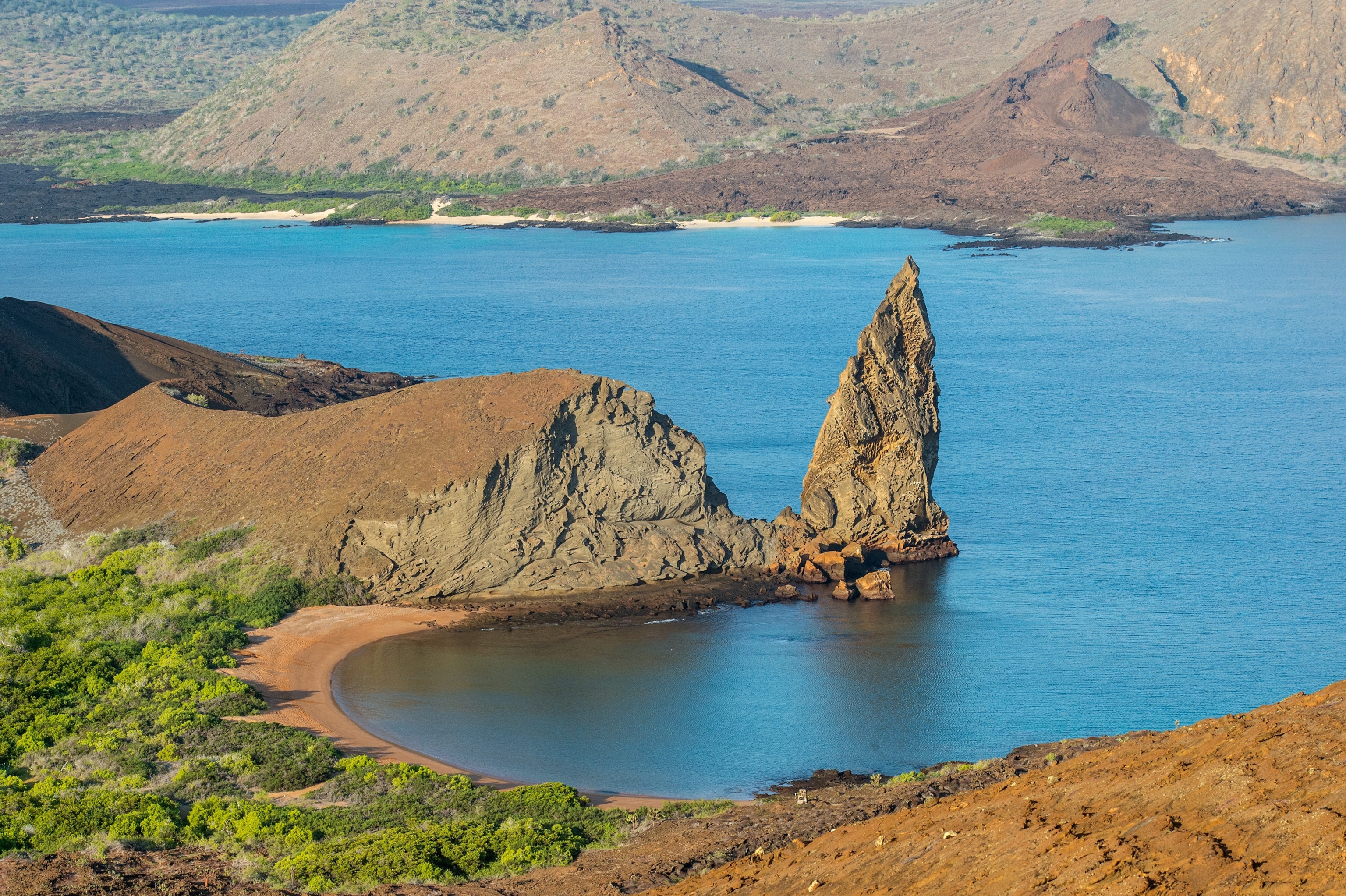 Pinnacle Rock seen from Bartolome Island, Galapagos
