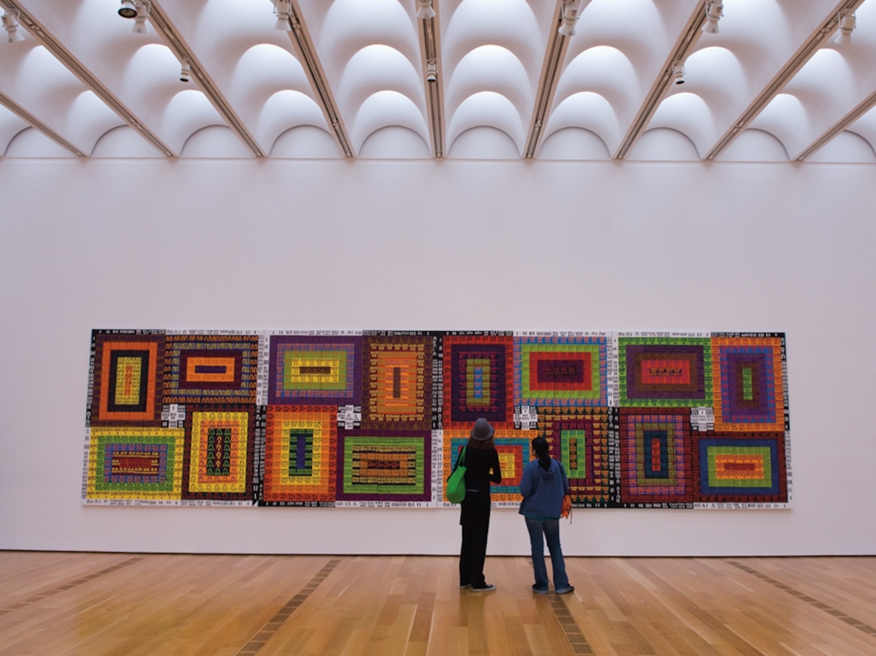 Woman look at artwork, High Museum, Atlanta, Georgia