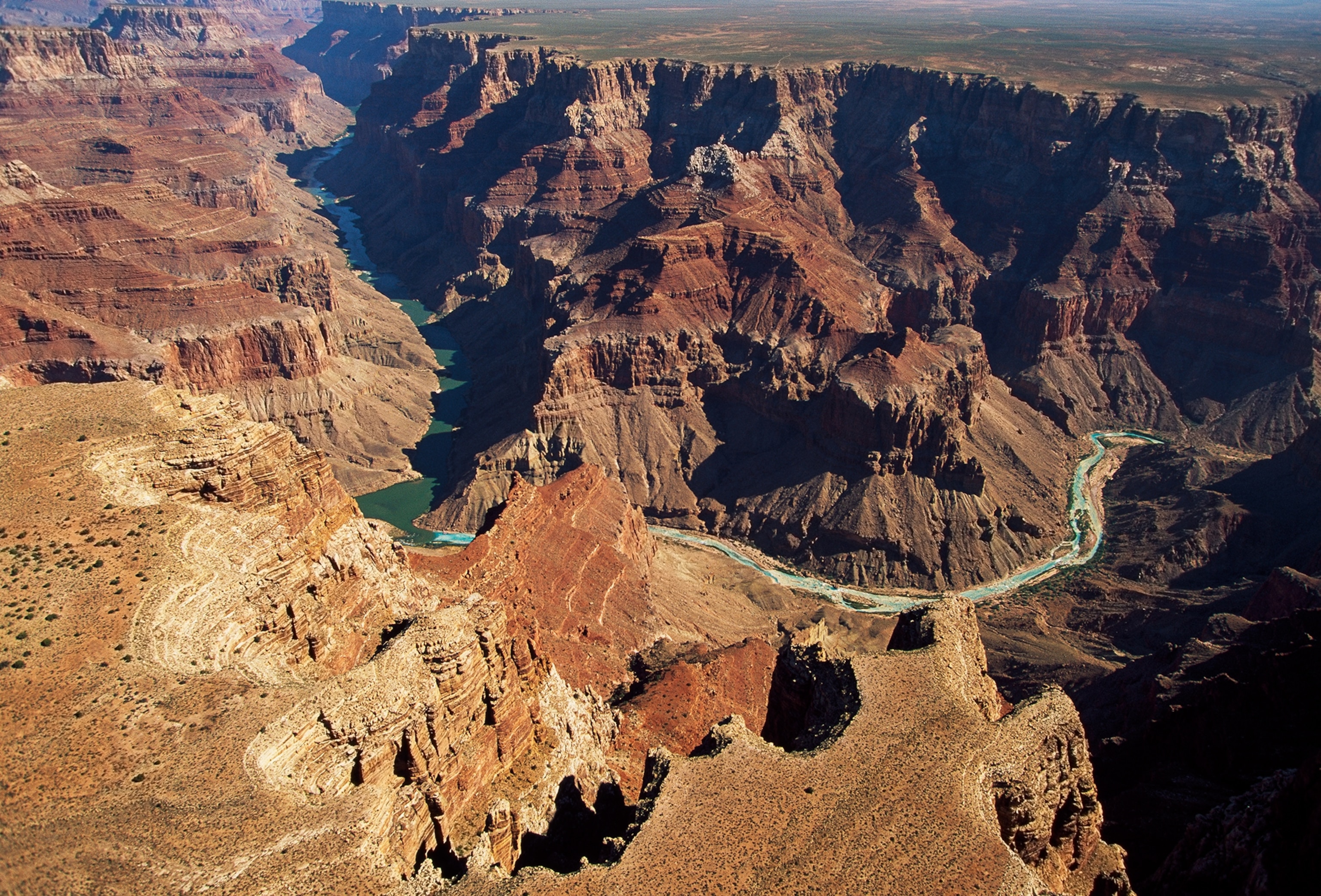 An aerial photo of the Grand Canyon.
