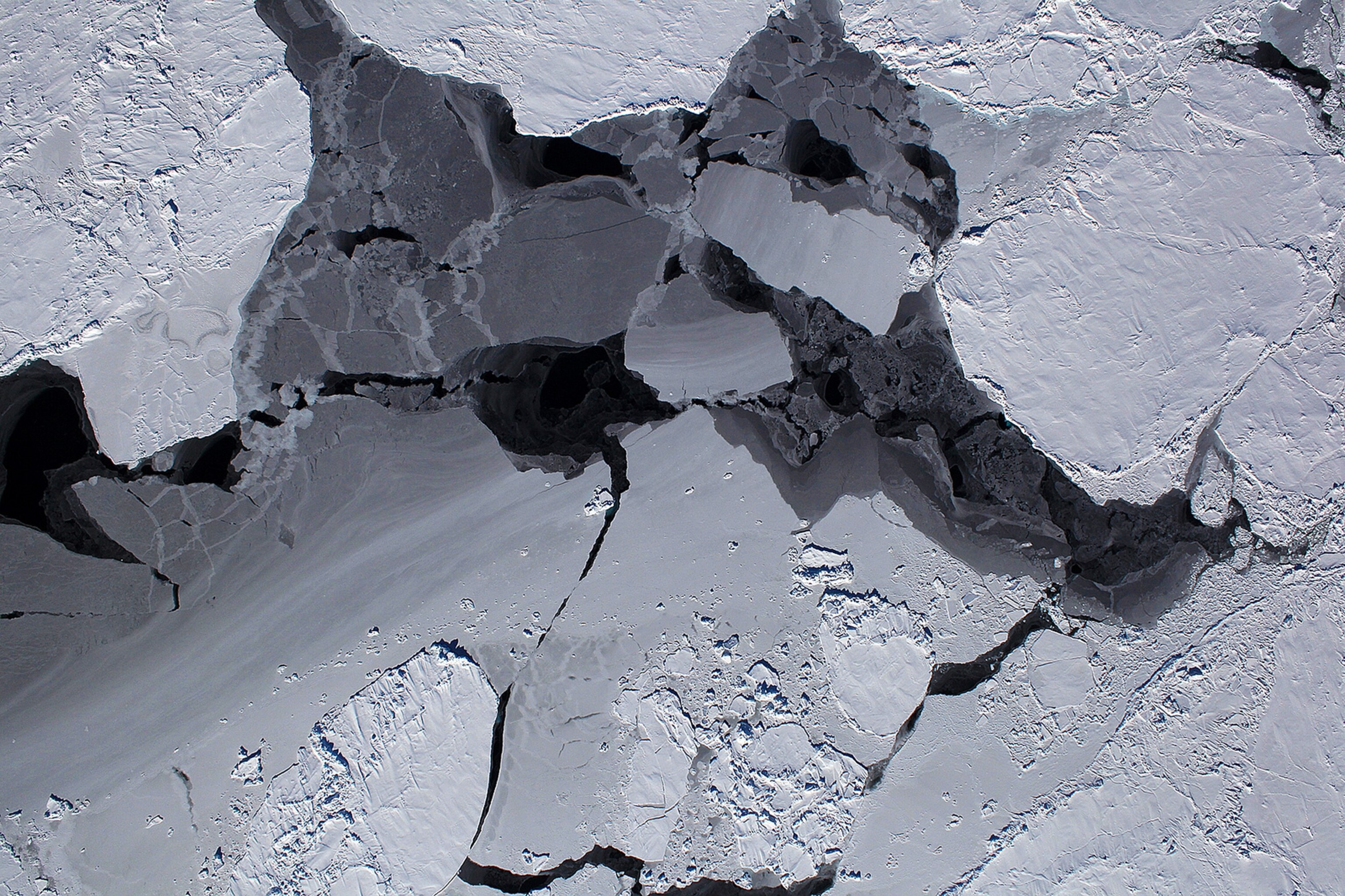 aerial image of Antarctic sea ice