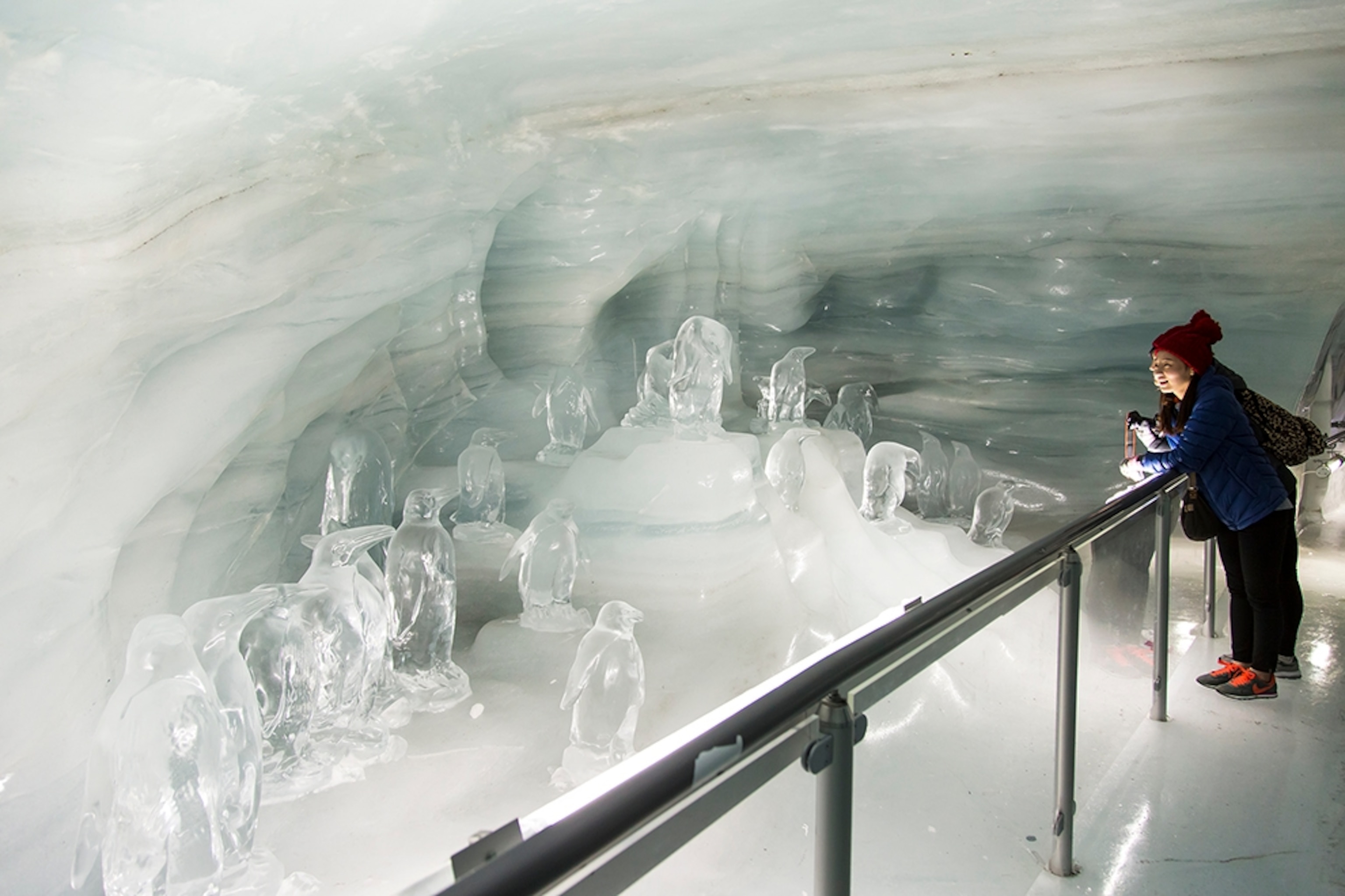 penguin ice sculptures at the Ice Palace, Jungfraujoch, Top of Europe, Switzerland