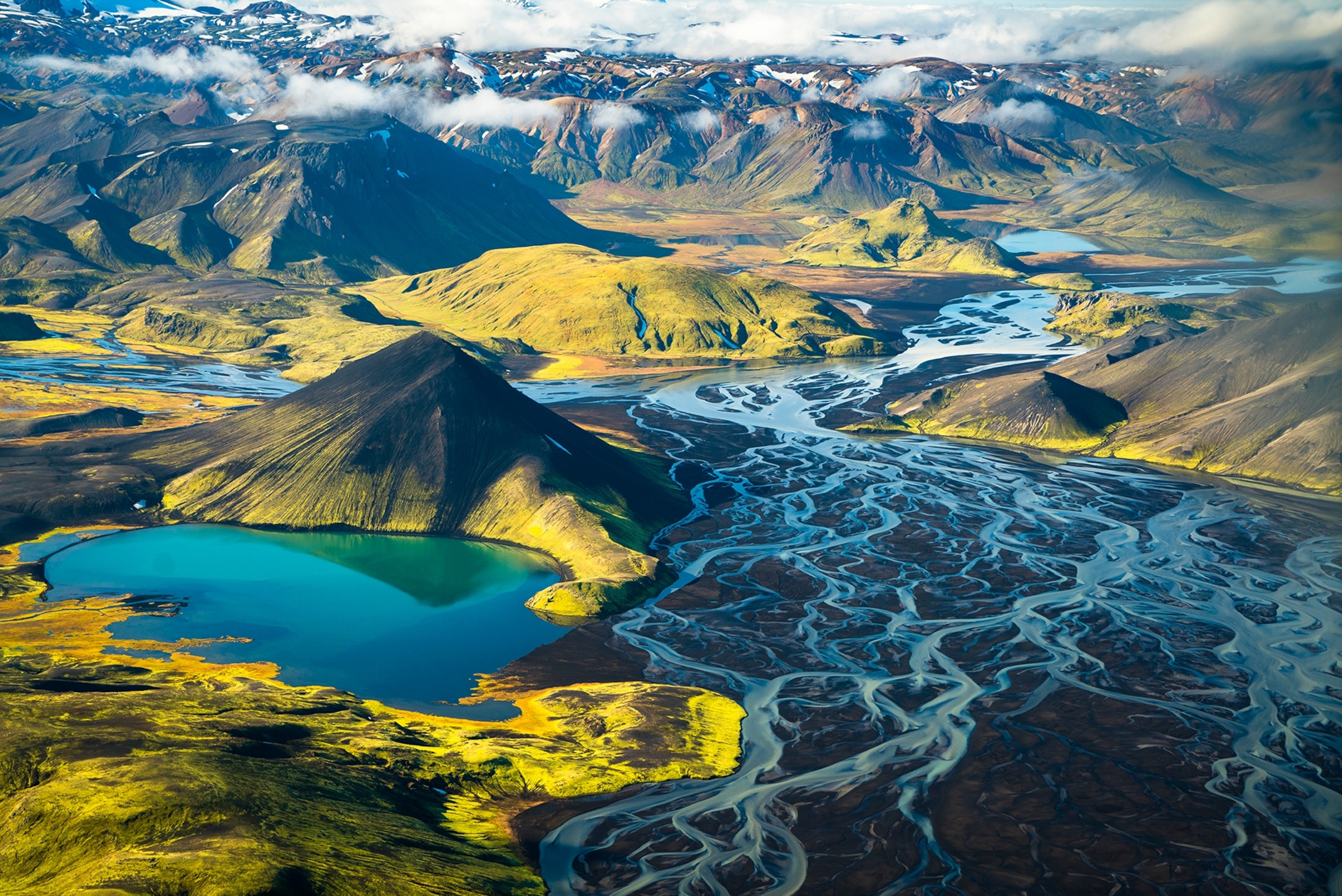 Iceland landscape from above