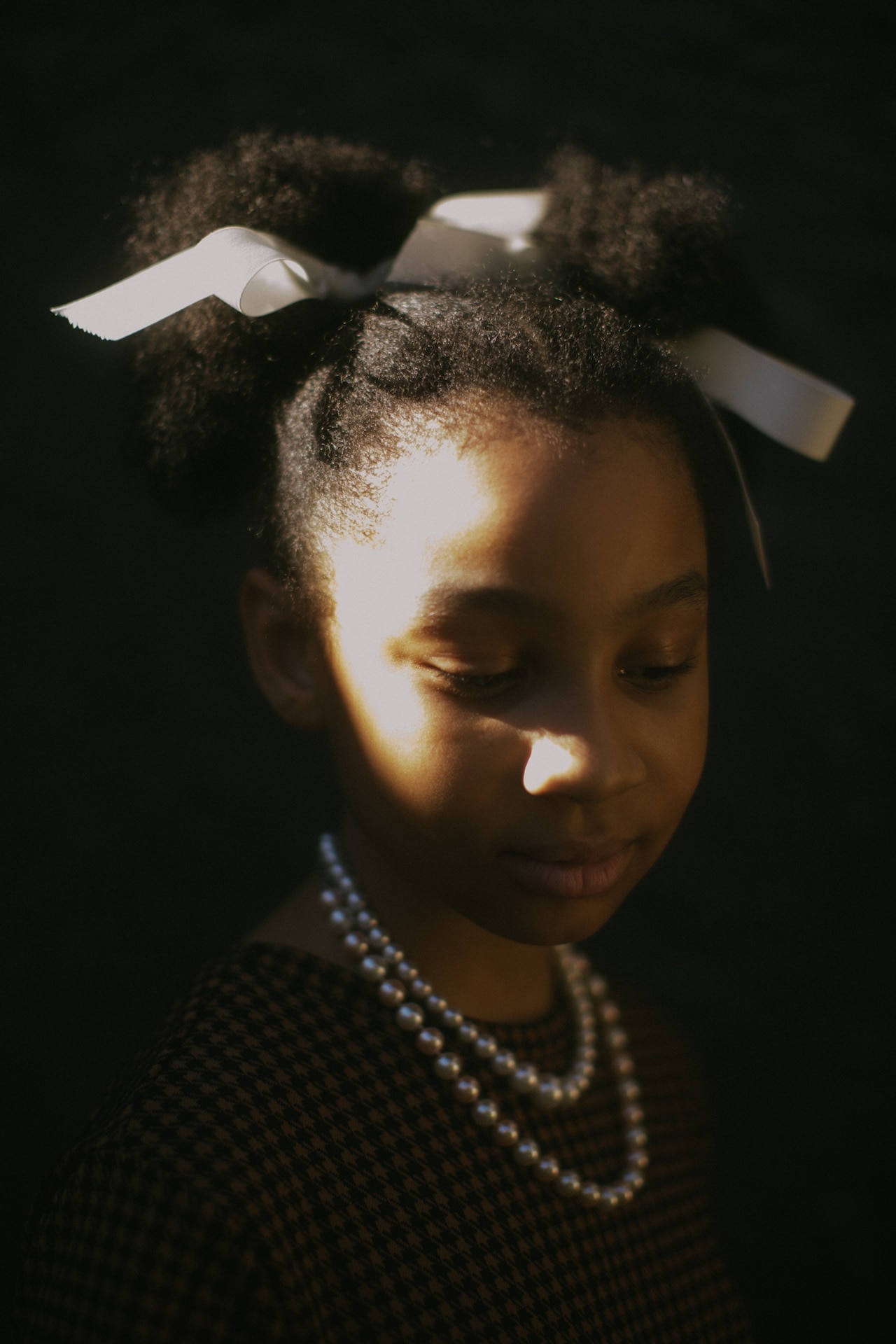 Portrait of a young girl in golden light