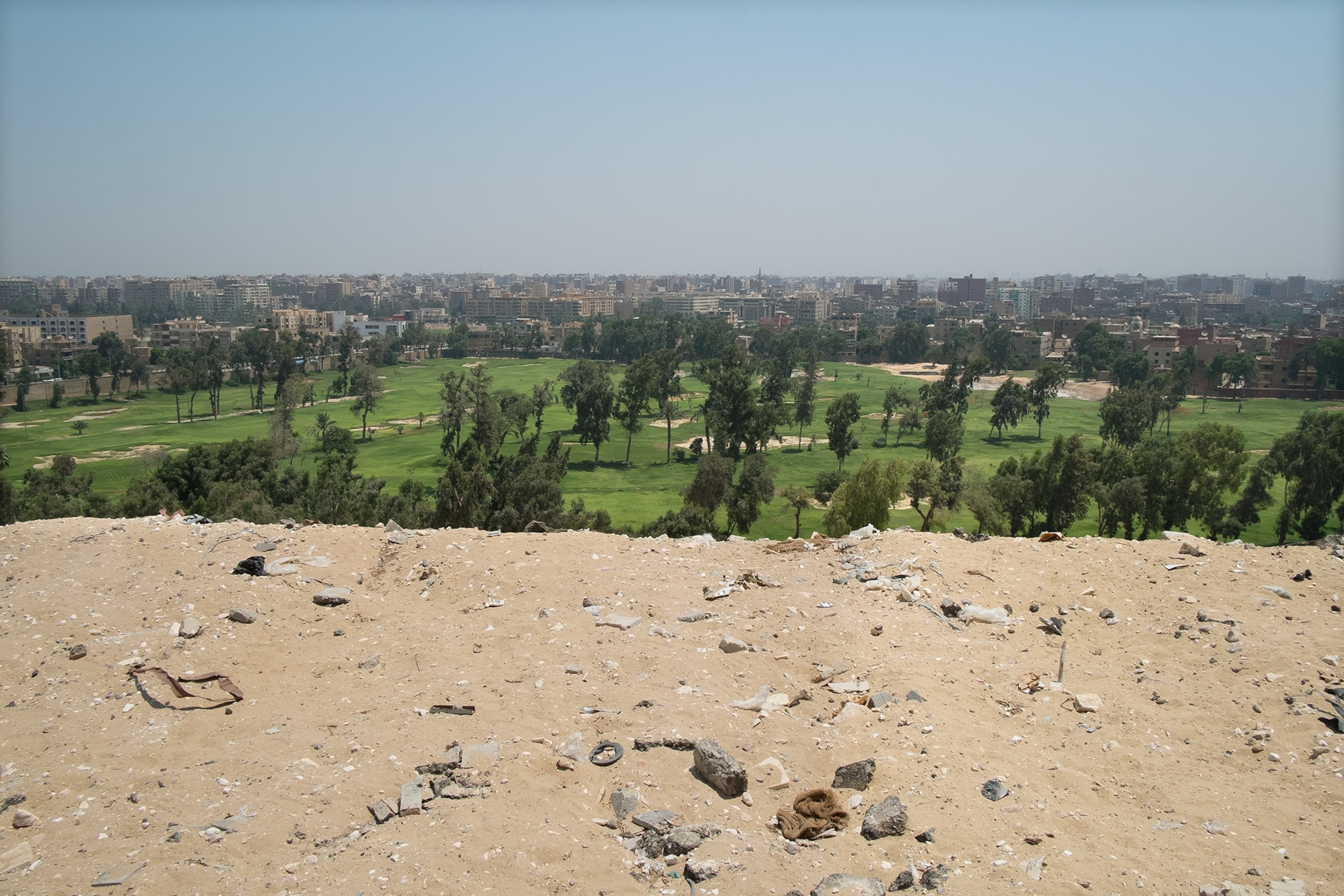 the other side of The Pyramid of Khufu in Egypt