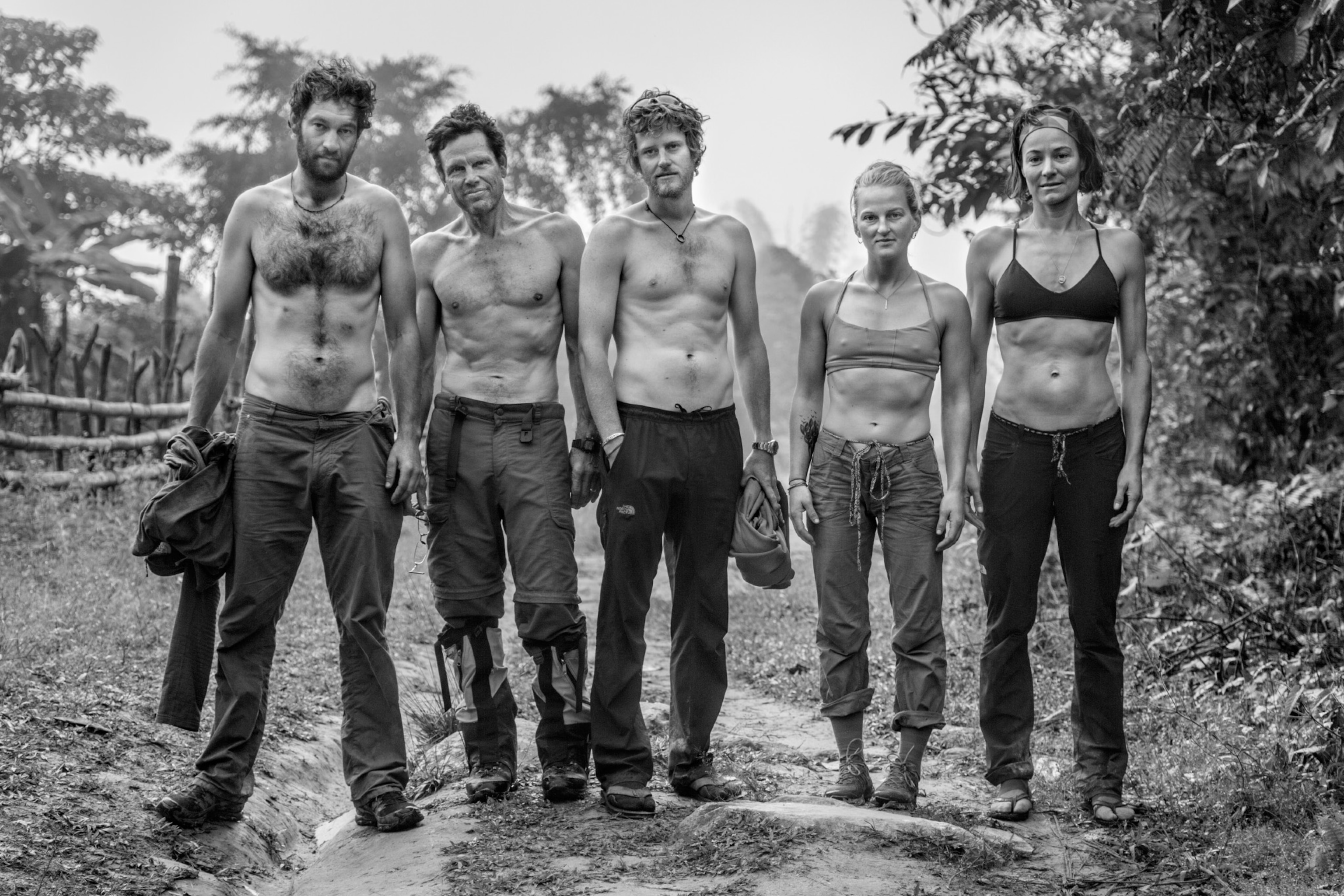 black and white group photograph of the team that attempted to measure and summit Hkakabo Razi
