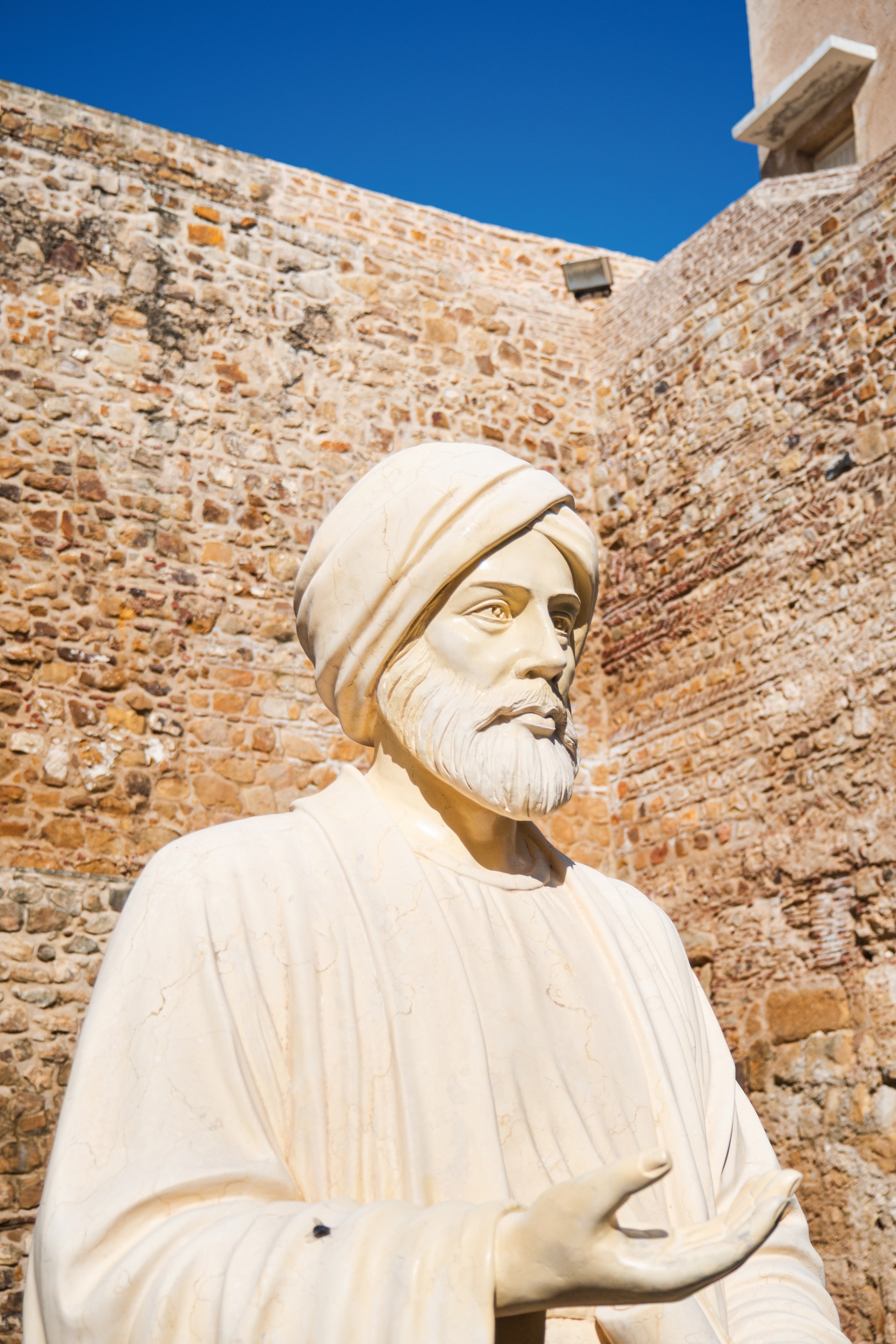 White statue of Ibn Battuta