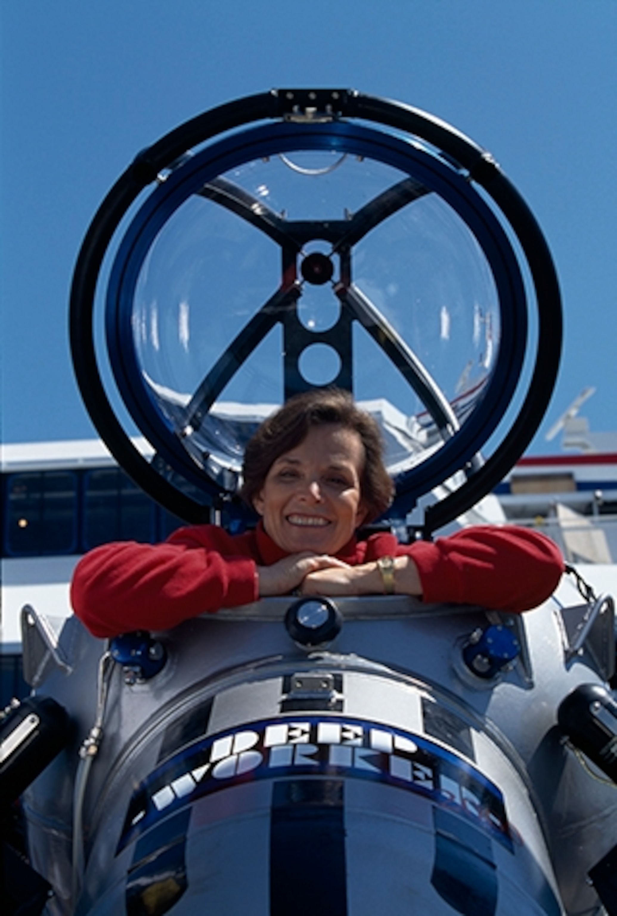 Earle poses inside a submersible off the coast of Vancouver. (Photograph by Natalie B. Forbes, National Geographic Creative)