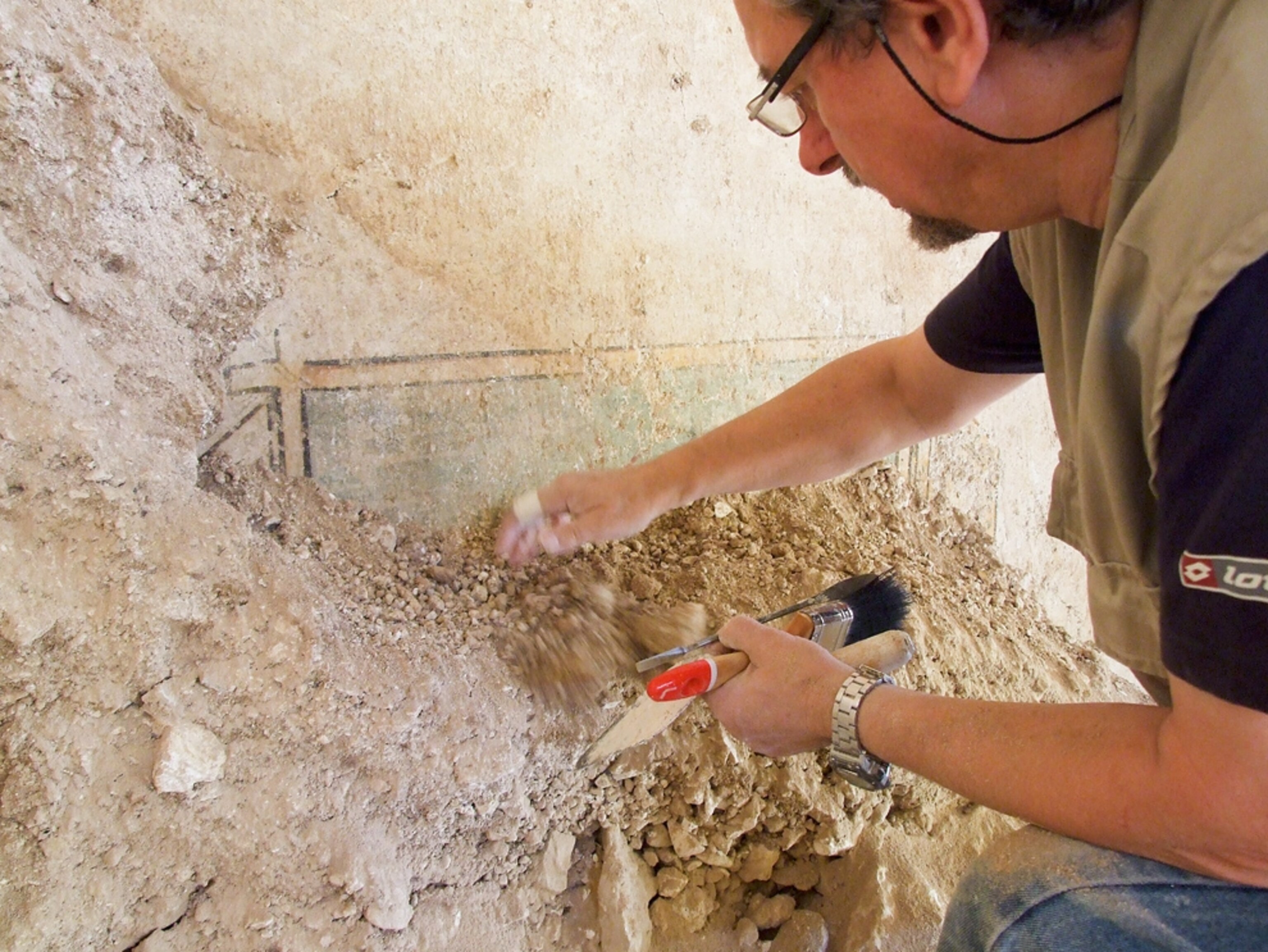 Picture of the ancient royal theater box found near King Herod's mausoleum