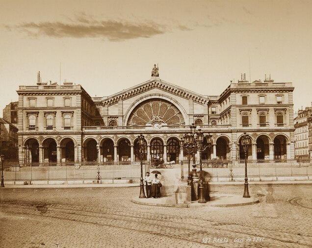 On October 4, 1883, the Orient Express left Paris from the Gare de l&rsquo;Est, shown here in a mid-19th- century photograph. The station opened in 1849 to connect the French capital with Strasbourg.