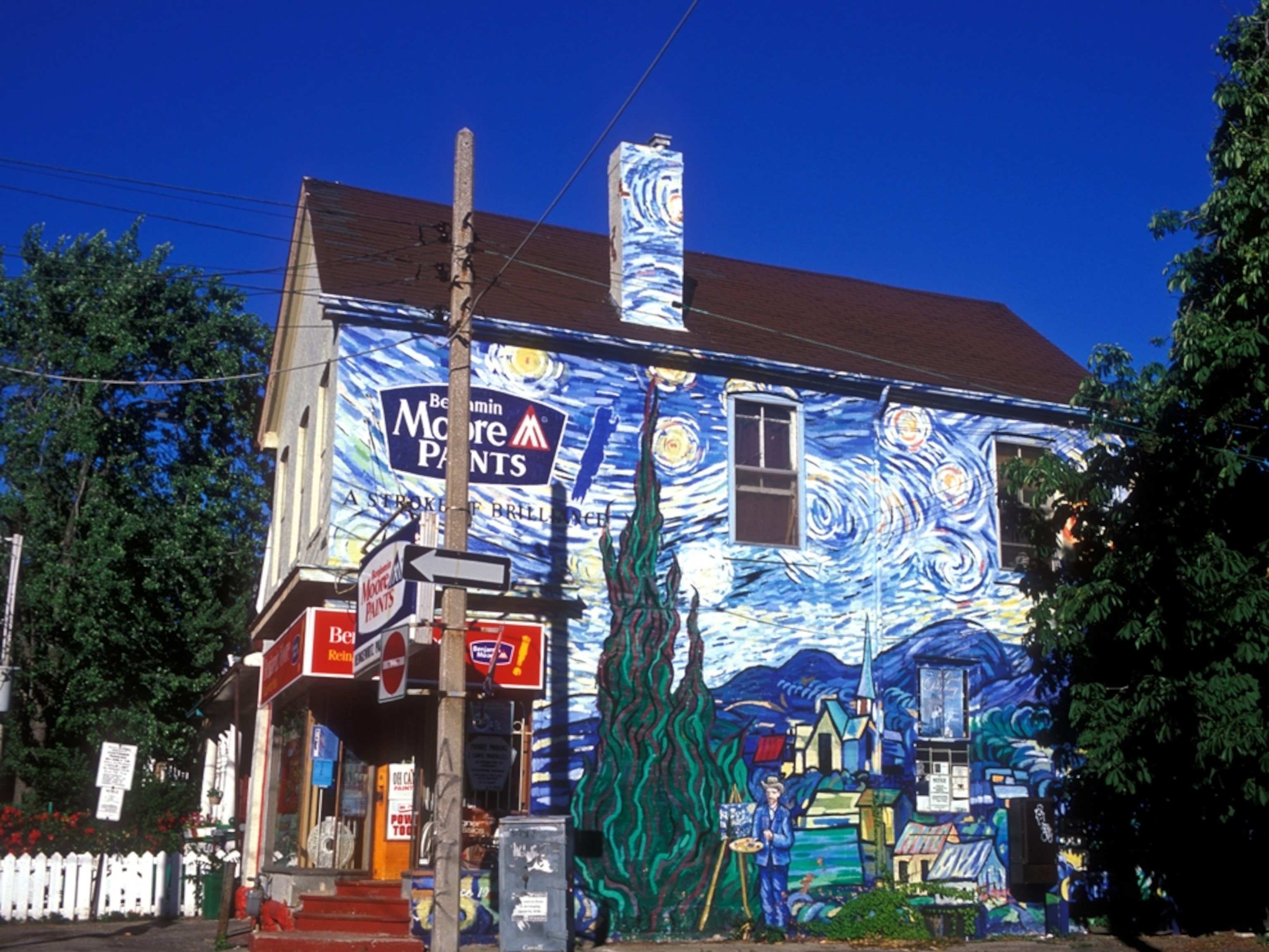 Building with a mural