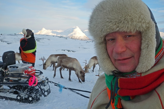 Dodging Wind Farms and Bullets in the Arctic Johann Anders Oskal (on right) and his brother Danel (on left) worry that their traditional grounds for grazing reindeer are threatened by development projects in Norway. Photograph by Scott Wallace