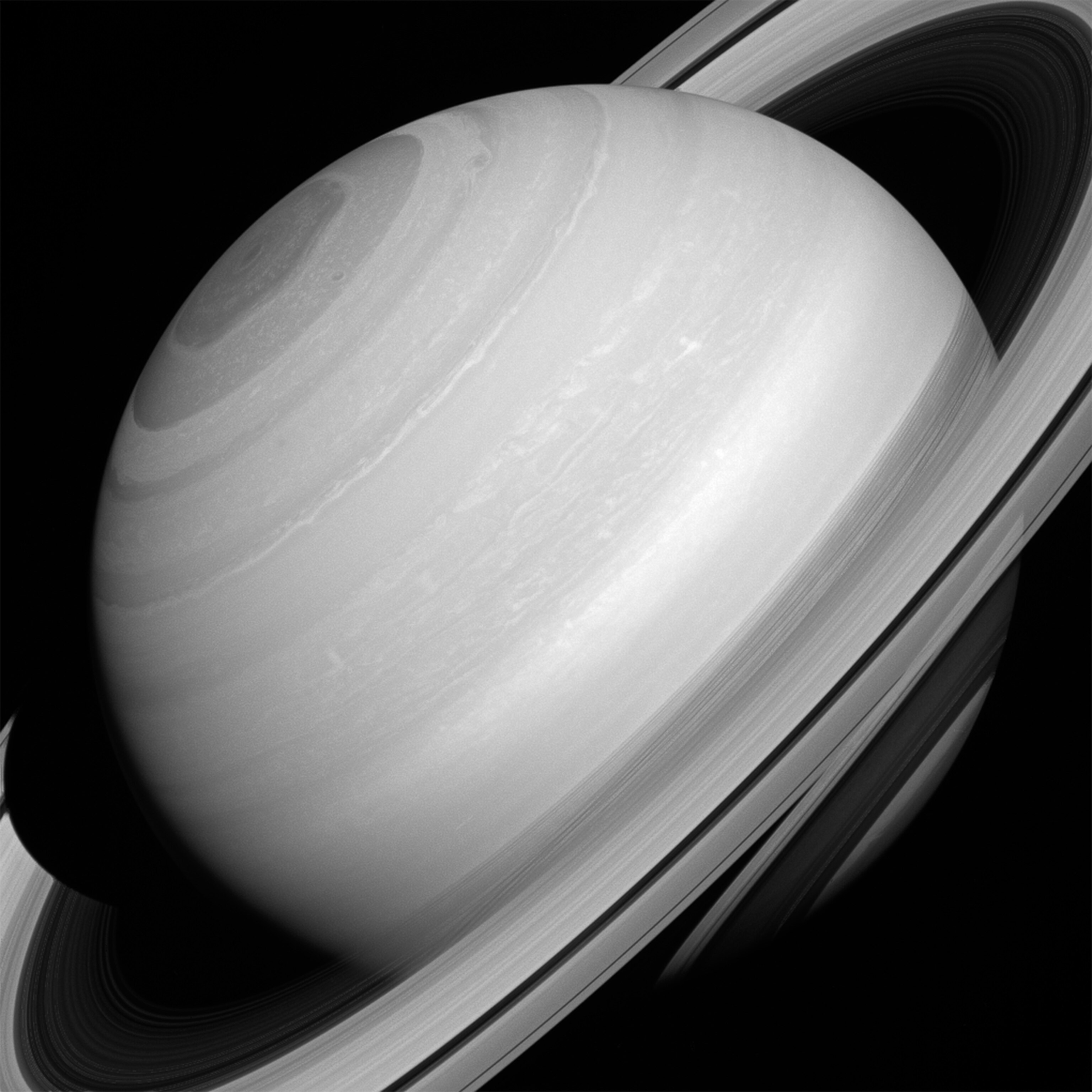 Saturn's translucent rings.