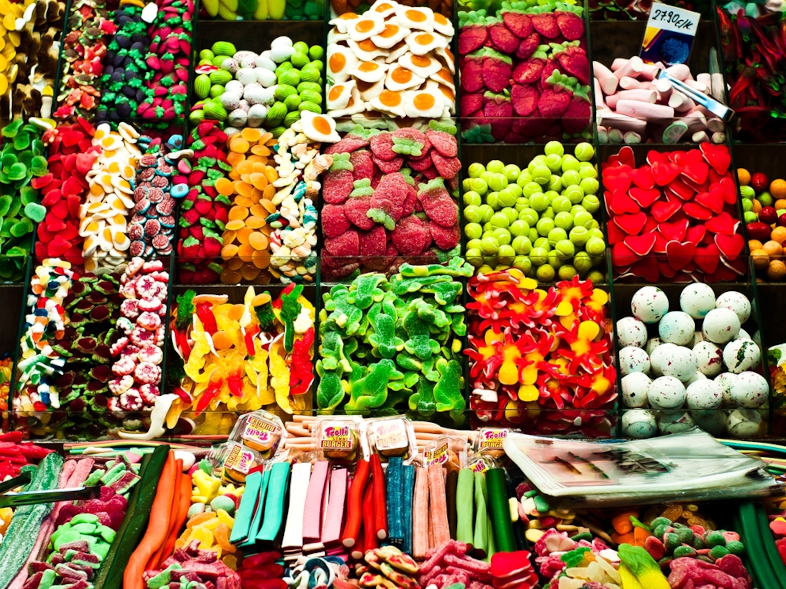 Candy is displayed for sale