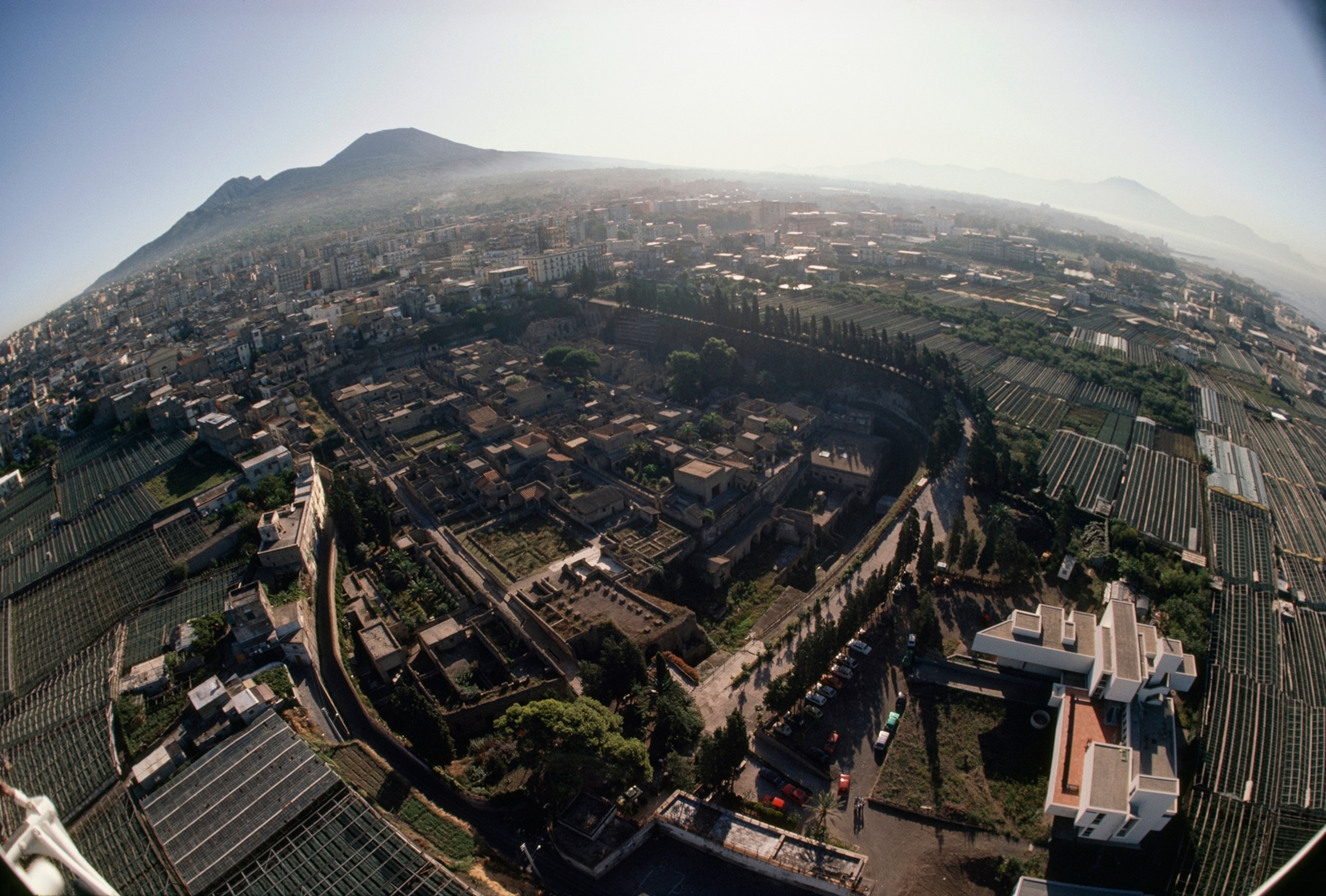 The ruins of Herculaneum lie 20 meters below the surface of Ercolano.
