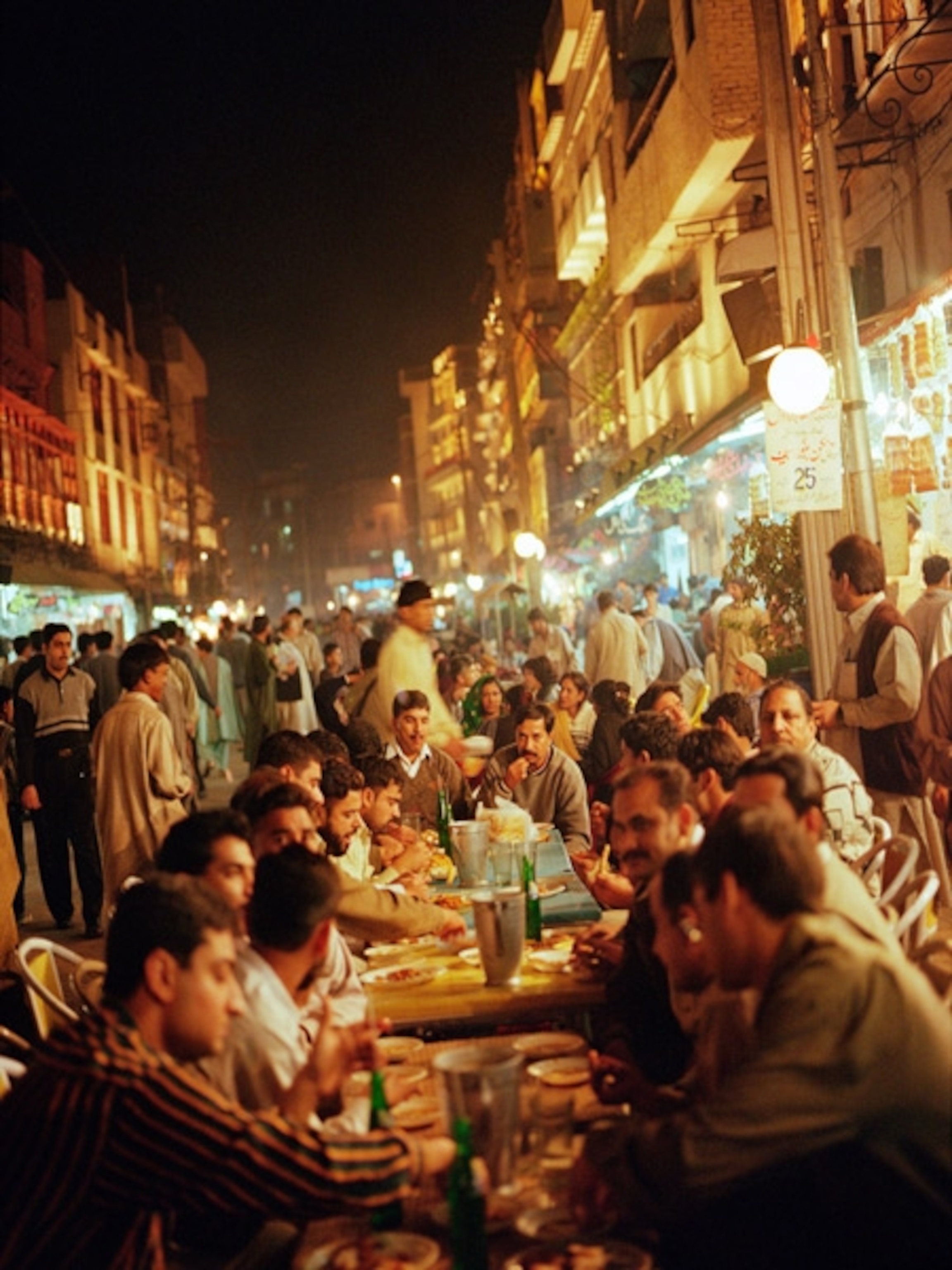 People eating at an outdoor table