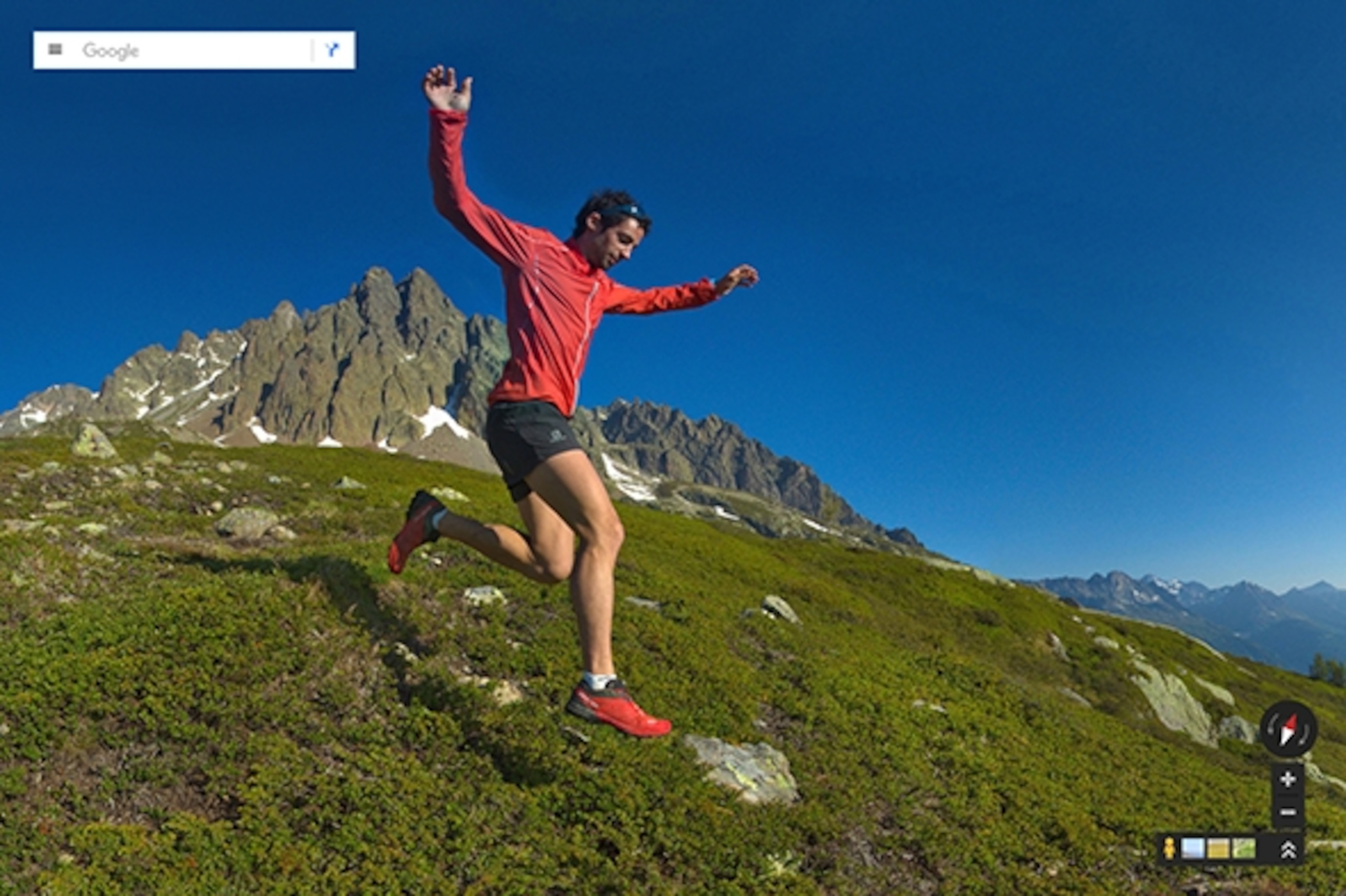 Mountain runner Kilian Jornet on Mont Blanc