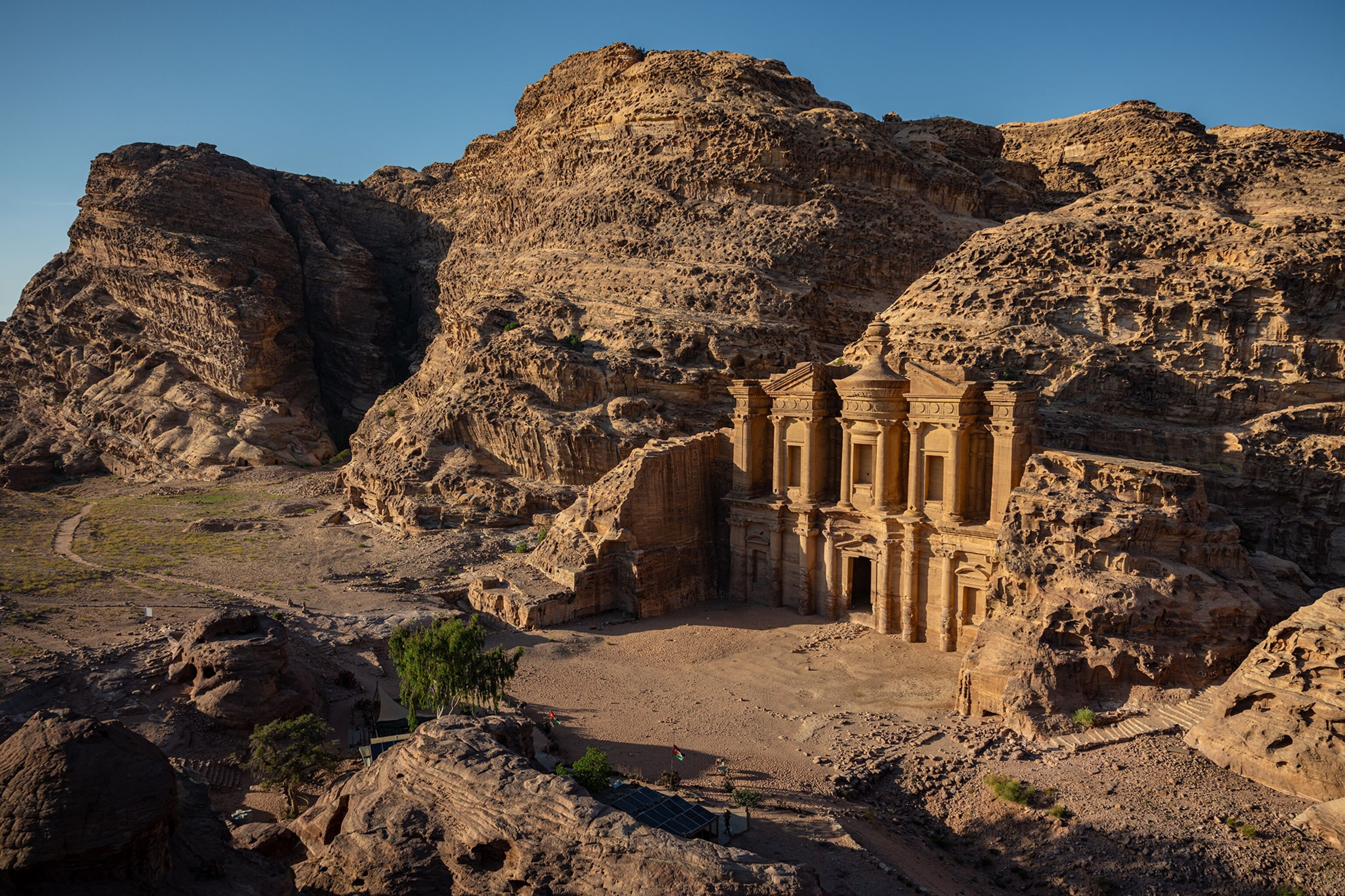 Ad Deir, also known as The Monastery, at sunset in Petra World Heritage Site