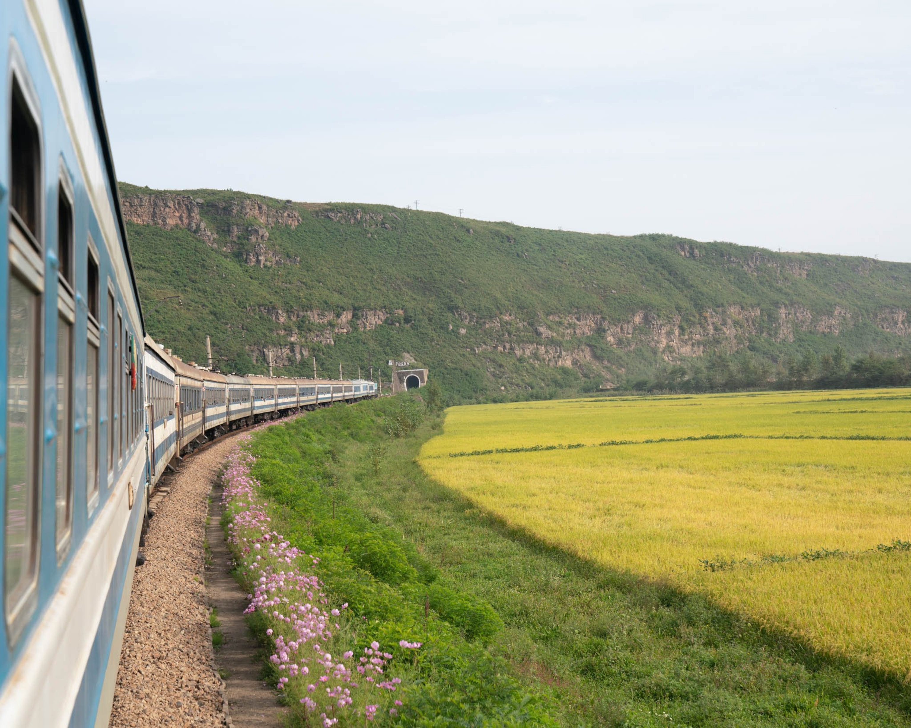 the view from a train window in North Korea