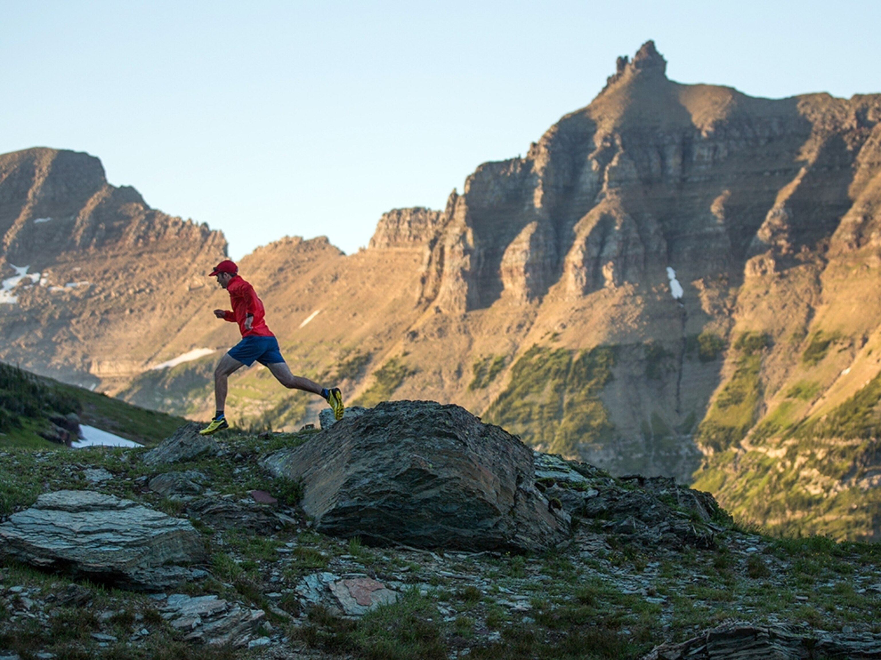 a runner in Glacier National Park, Montana