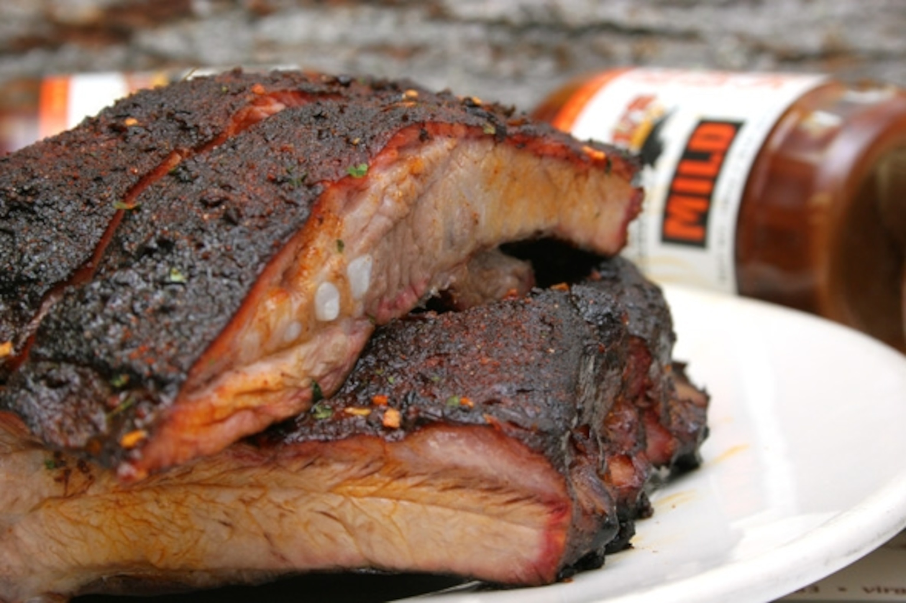 The rib plate at Virgil's in New York City.  (Photograph courtesy Virgil's Real Barbecue)