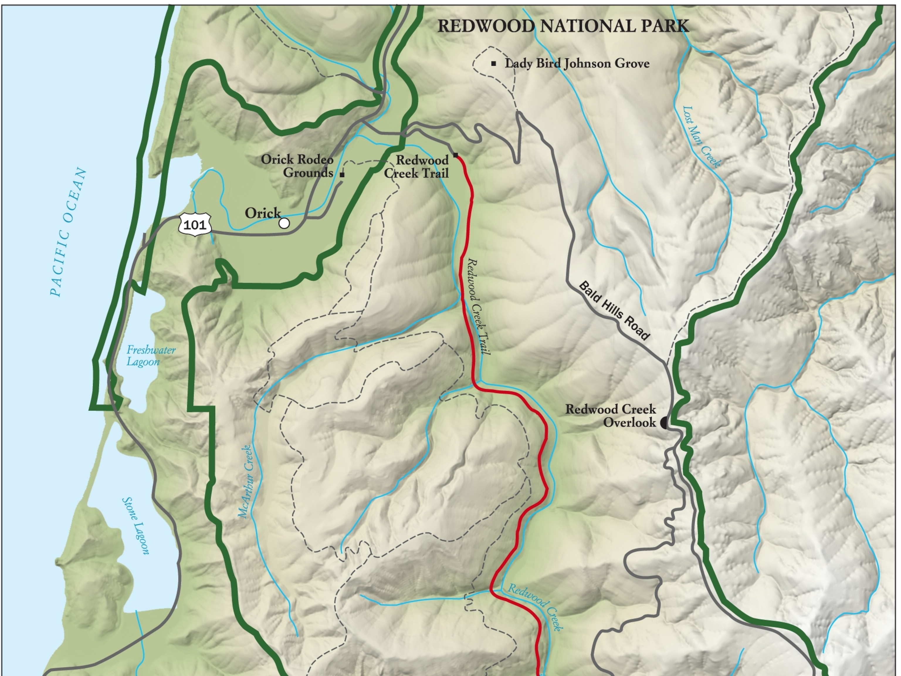 Redwood National Park Map Best Redwood National Park Hike, Trail Map -- National Geographic