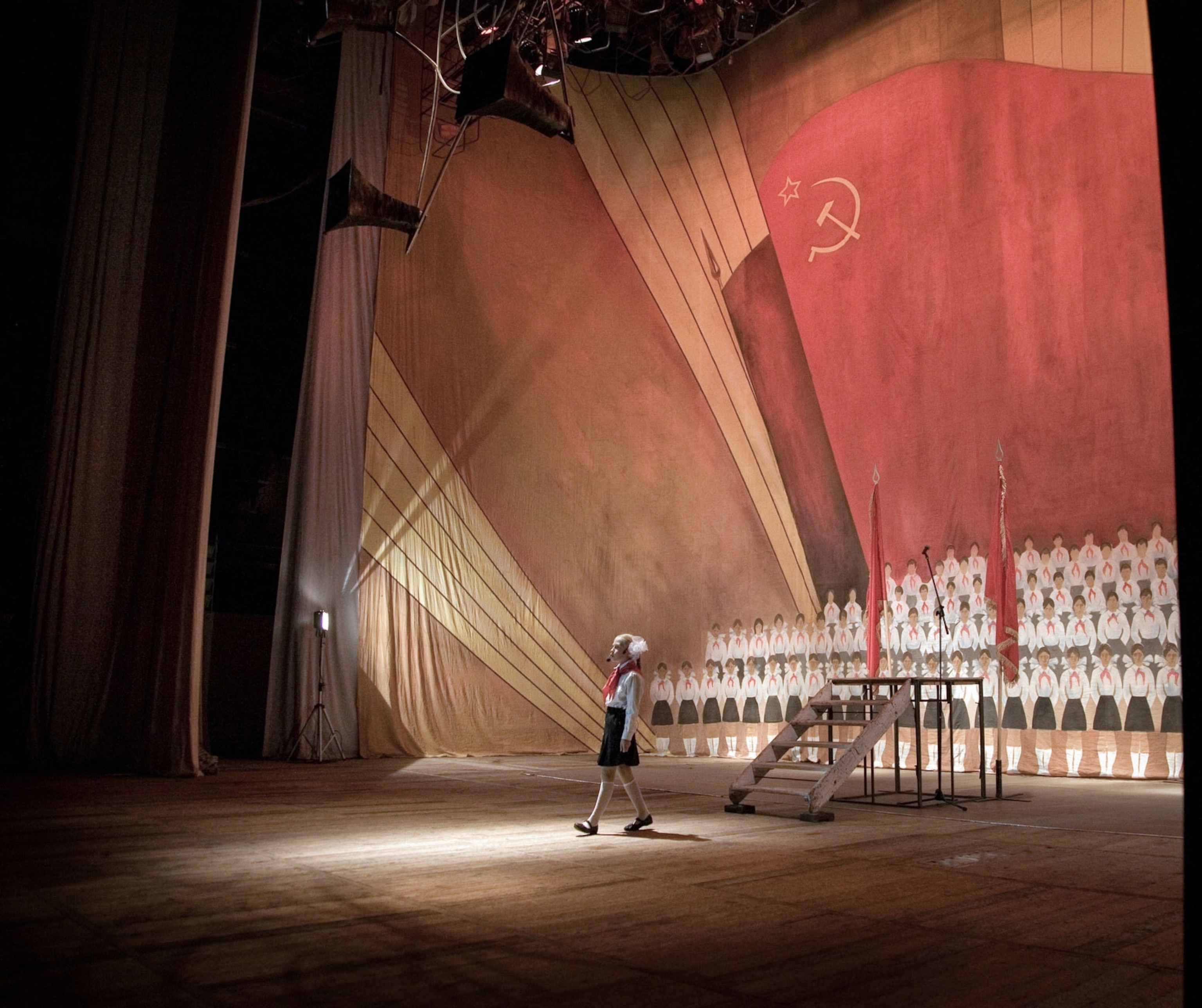 Simferopol, Crimea, 2008. On the opening night of Stalin’s Roads—a play that presents Stalin as a man who created famine artificially in the early 1930s to punish Ukrainian anti-Soviet nationalism—police were deployed to the theater to avoid possible clashes with pro-Russian residents of the city, whose views on the reasons behind the famine were radically different.