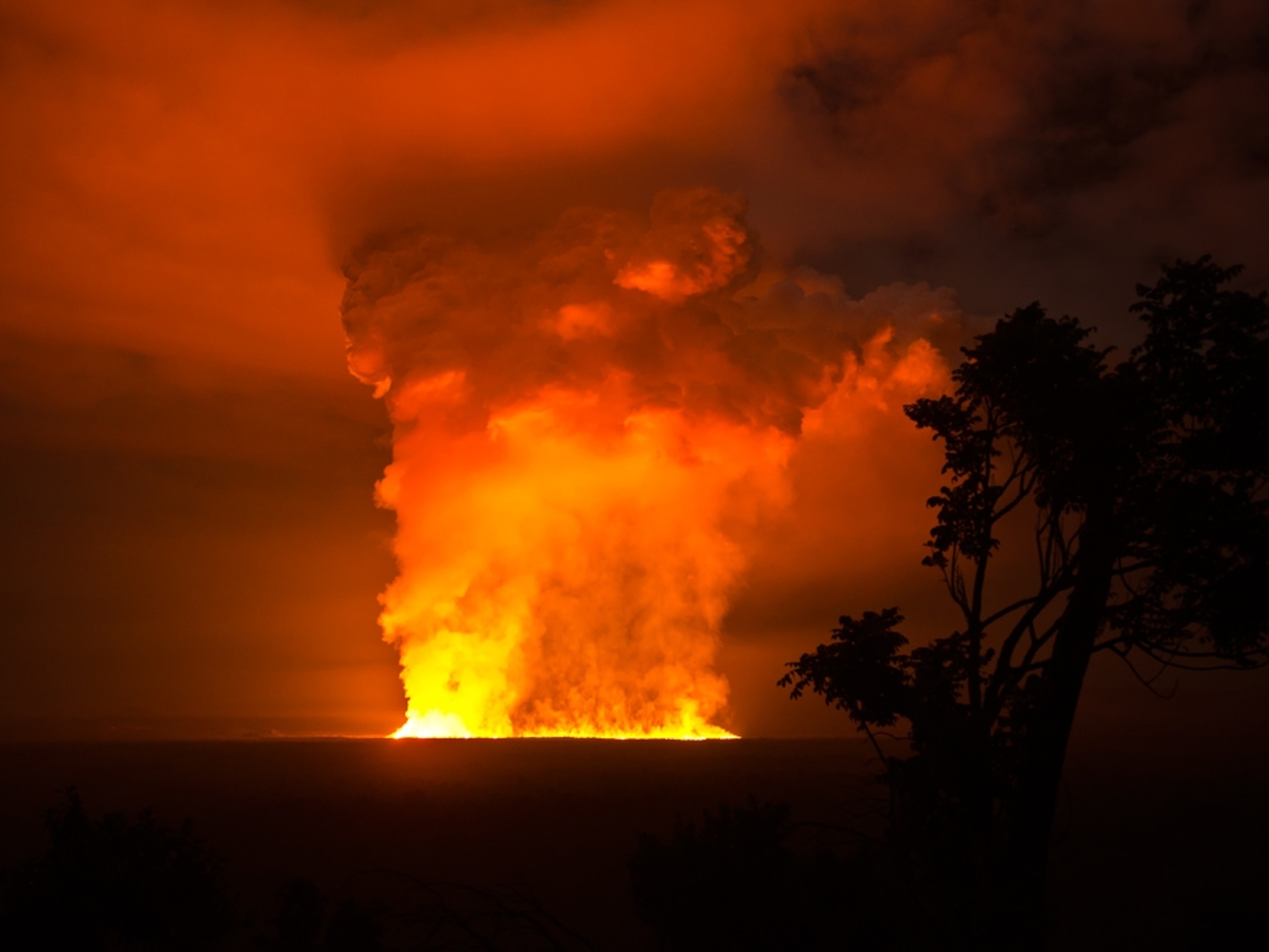 Volcano picture: Nyamulagira volcano erupting in the Congo, Africa