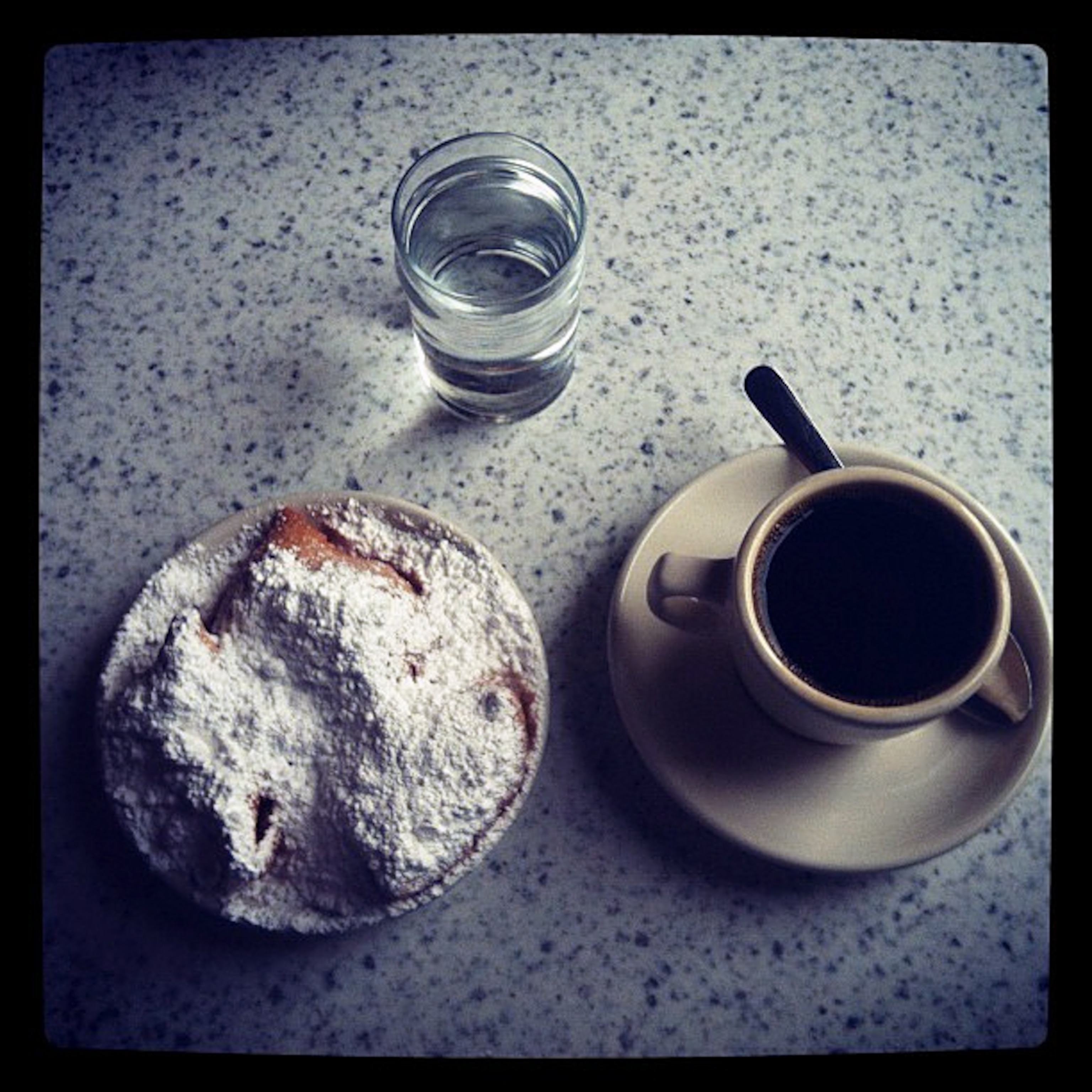 Instagram shot of beignets and chicory coffee
