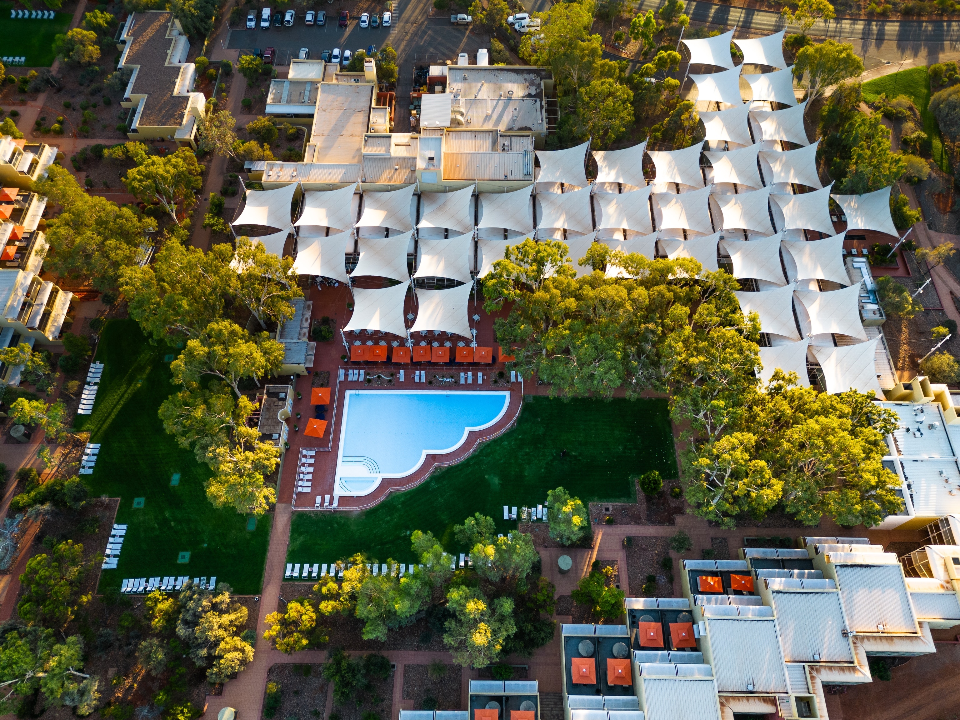 Five-star luxury in the heart of the Red Centre: striking sail structures rise from the desert, offering a unique home away from home to explore the natural and cultural wonders of Uluru.