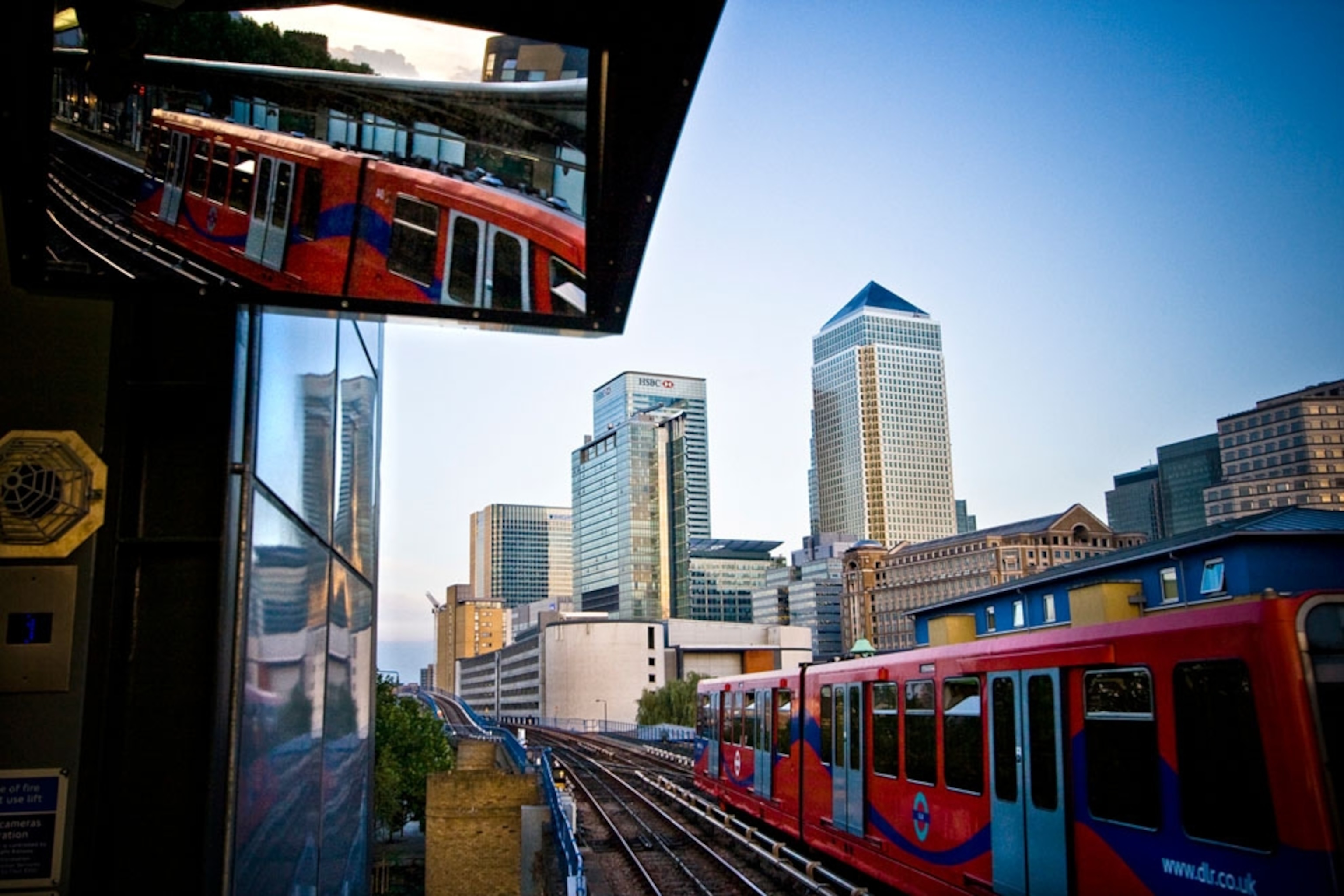 An aboveground section of the London Tube
