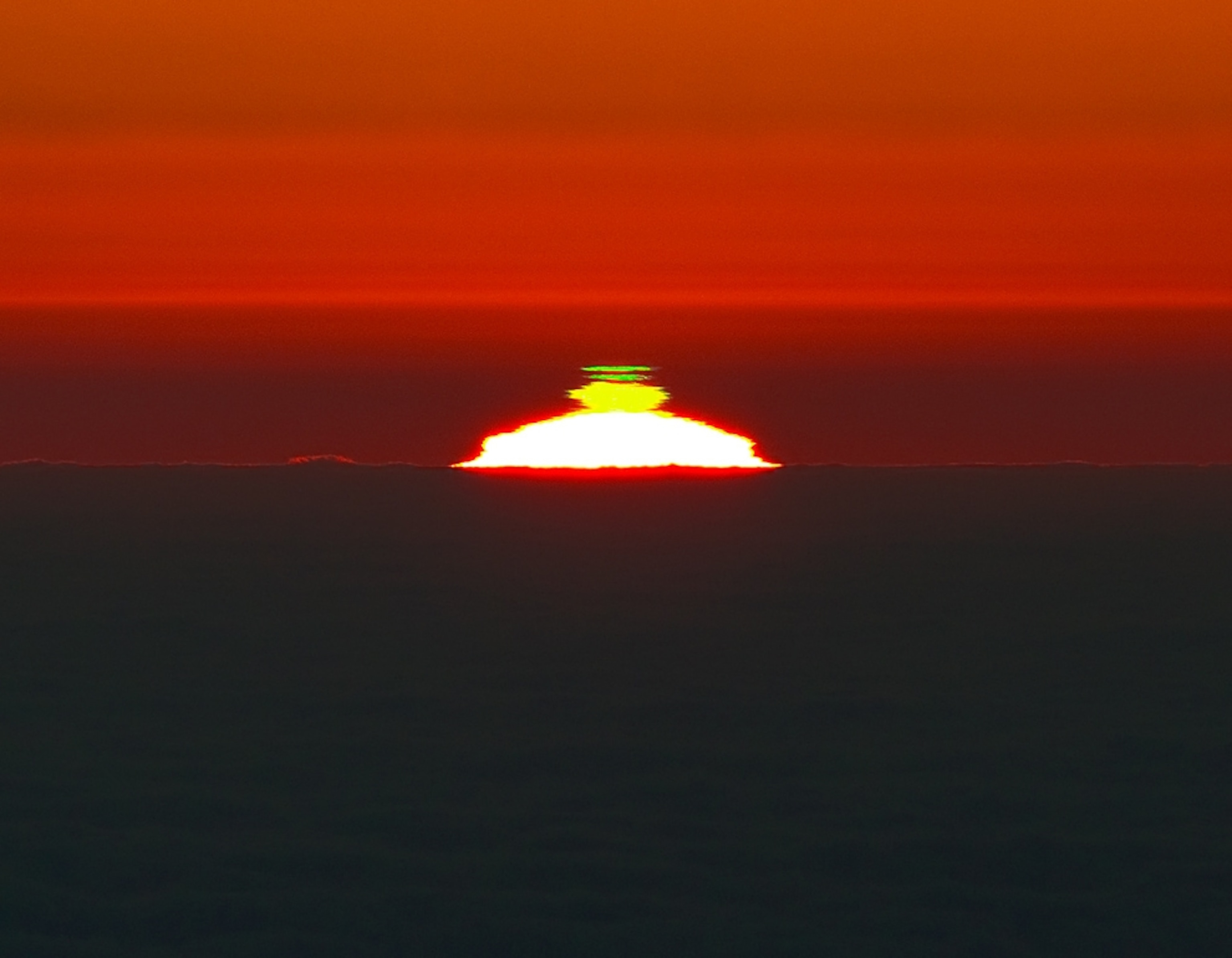 Green flash picture: a double green flash over the sun as seen from Chile - for a gallery of the best space pictures of the week