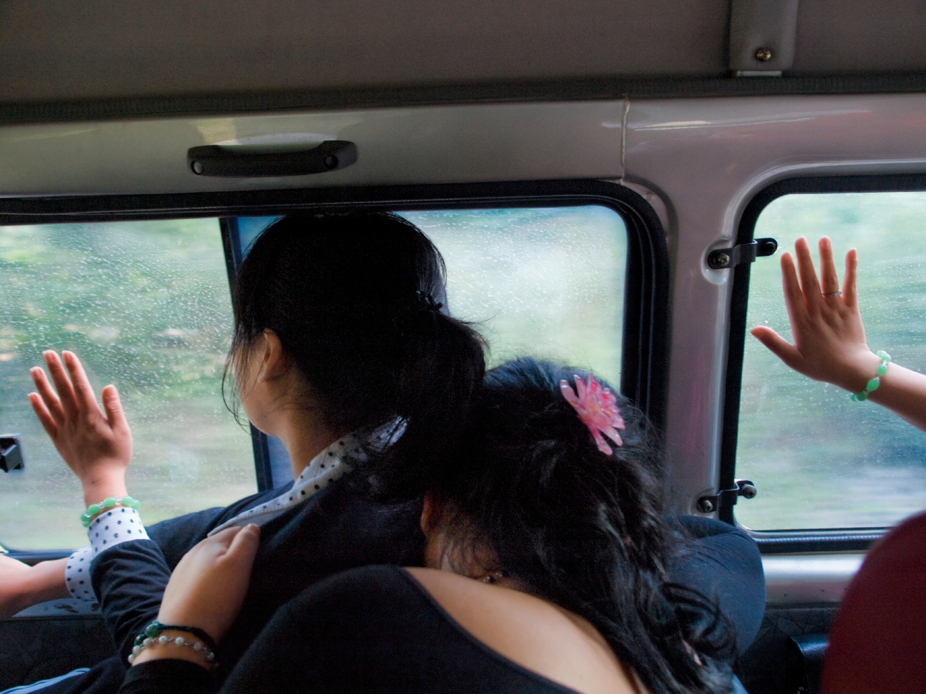 n. korean women on bus