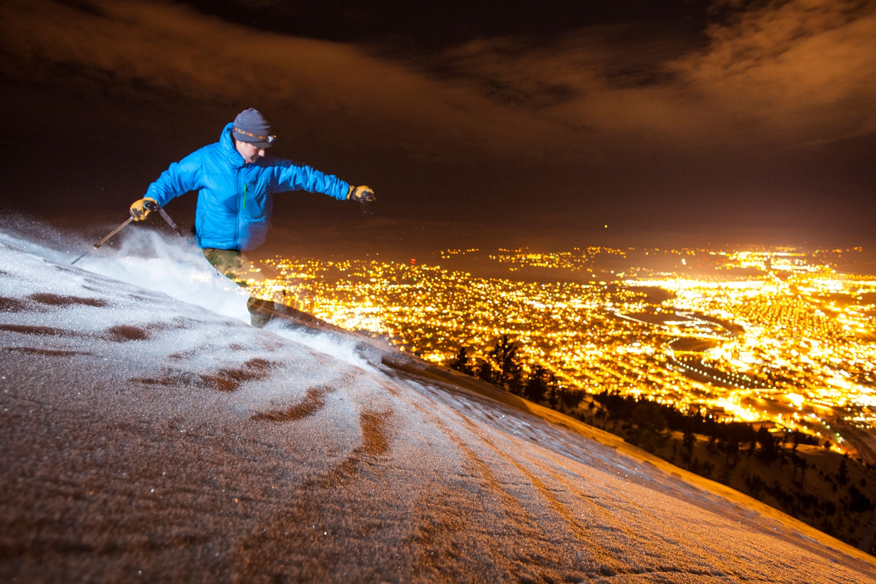 a skier on Mount Sentinel, Montana