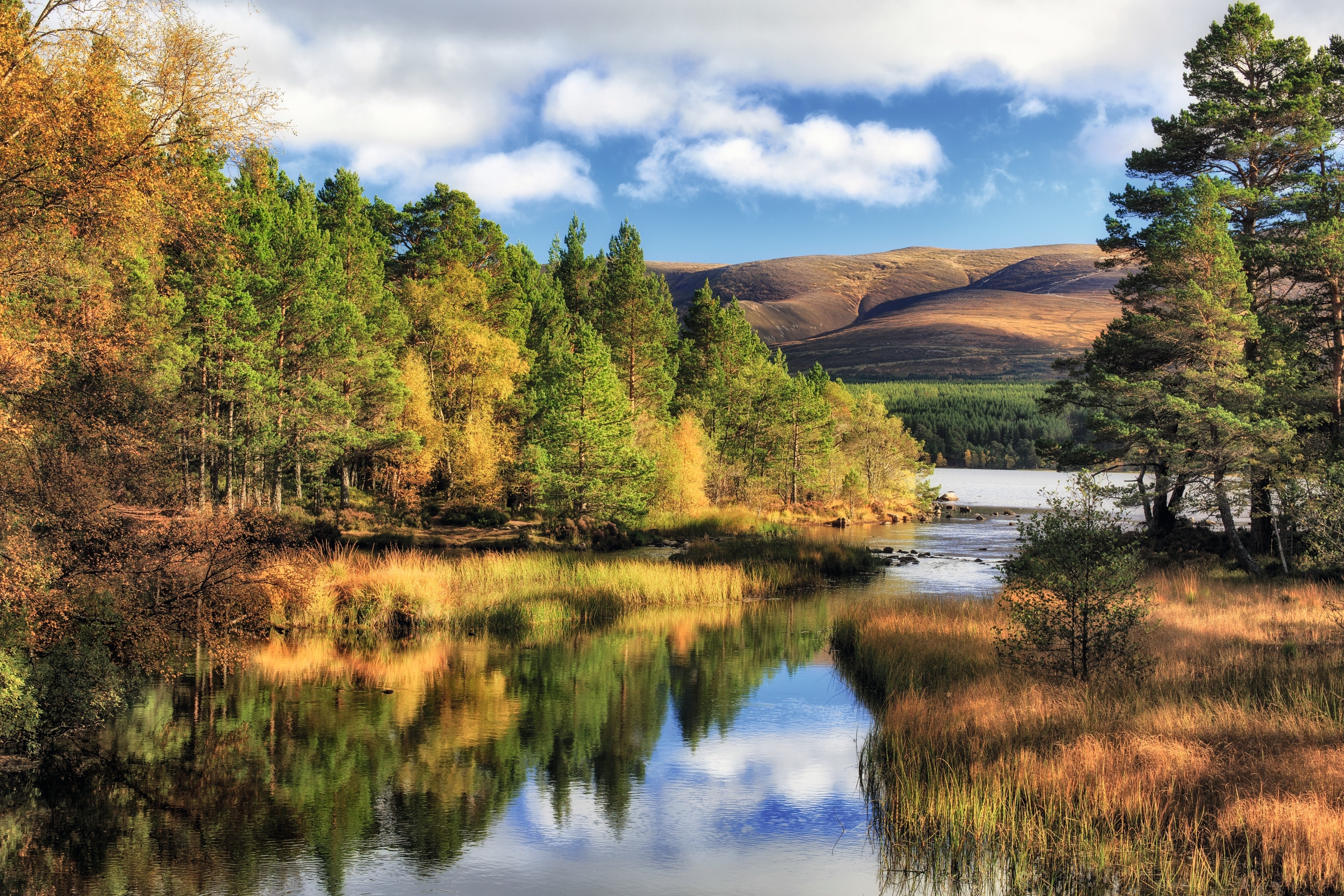 Landscape view of the Scottish Highlands.