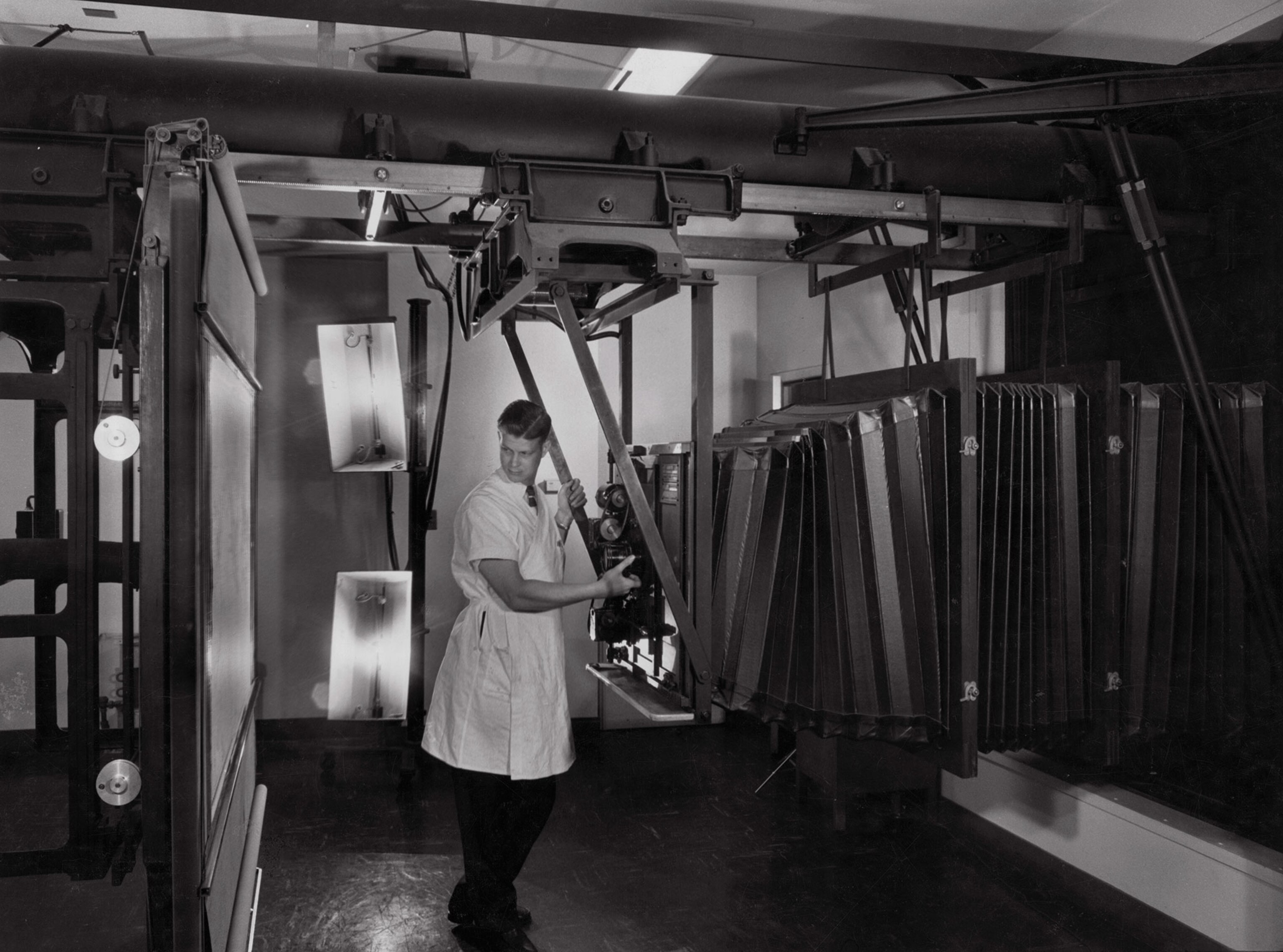 man with giant camera